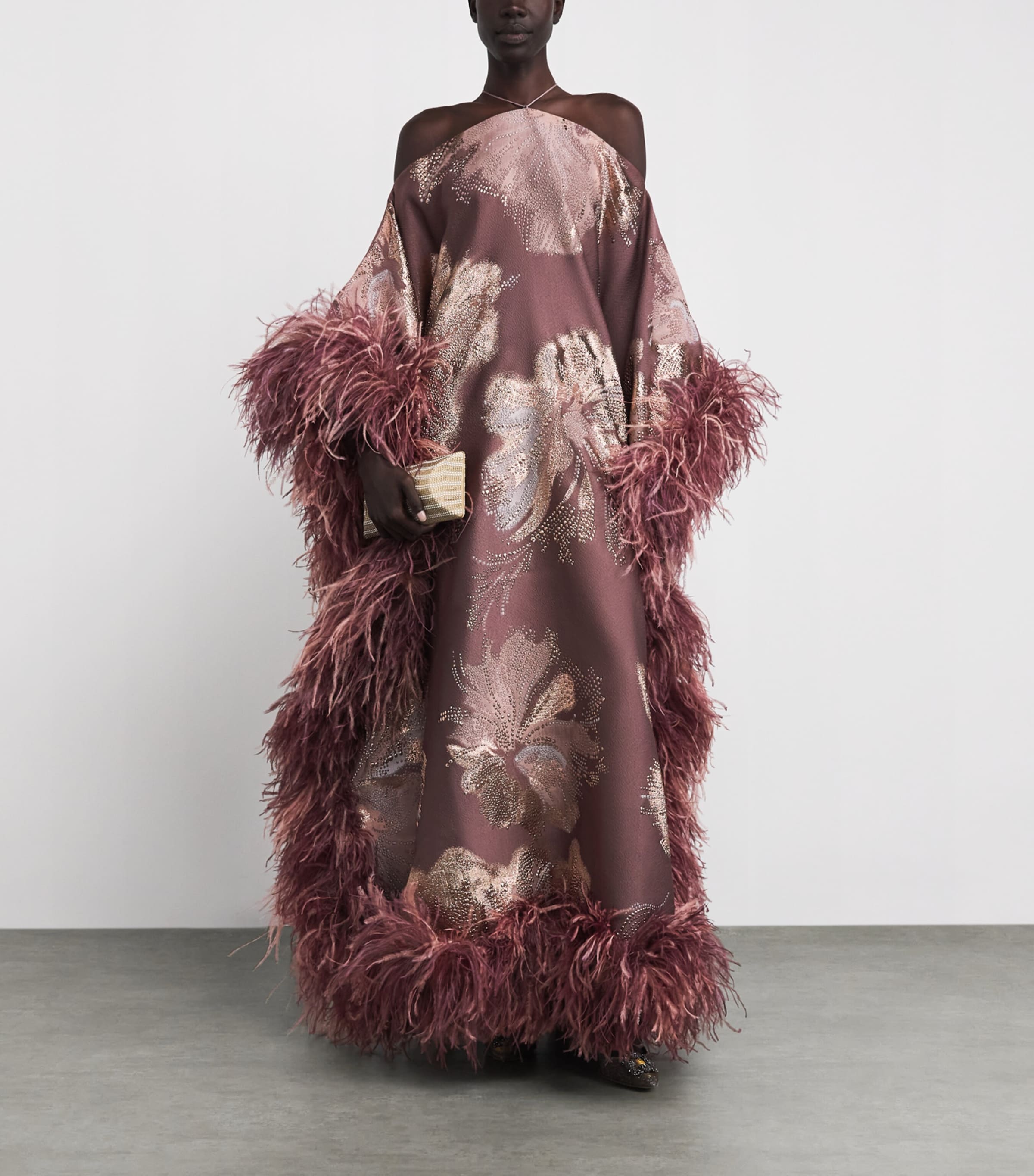 Taller Marmo Womens Sza Sza Bloom Kaftan Maxi Dress Mauve Image 2