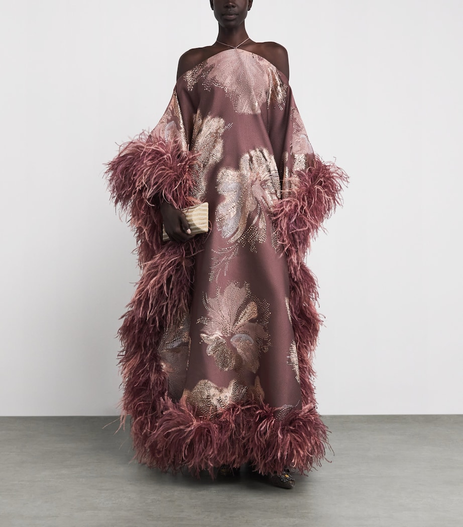 Taller Marmo Womens Sza Sza Bloom Kaftan Maxi Dress Mauve Image 2