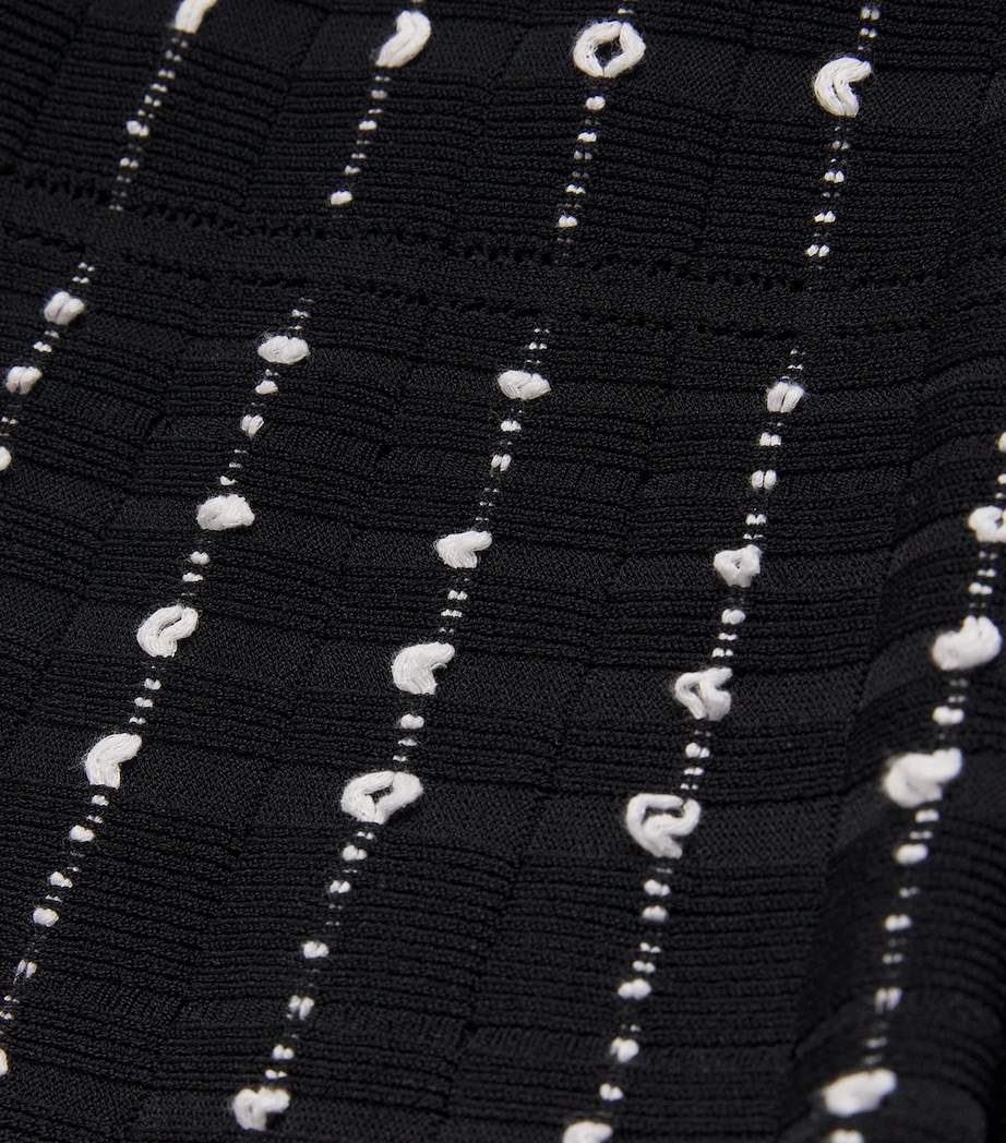 Fragmented Stripes Knitted Midi Skirt BLACK/IVORY Image 5