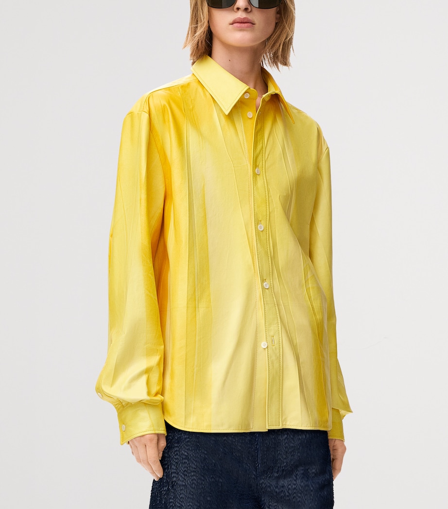 LOEWE Womens Lambskin Dyed Shirt Yellow Image 3