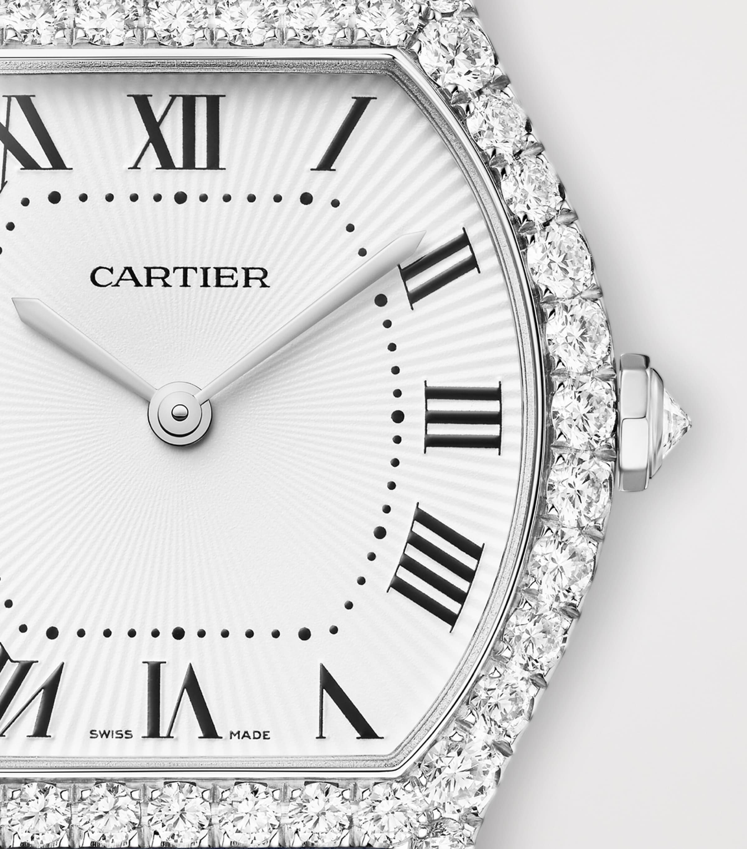 Cartier Small White Gold and Diamond Tortue Watch 26.7mm White Gold Image 4