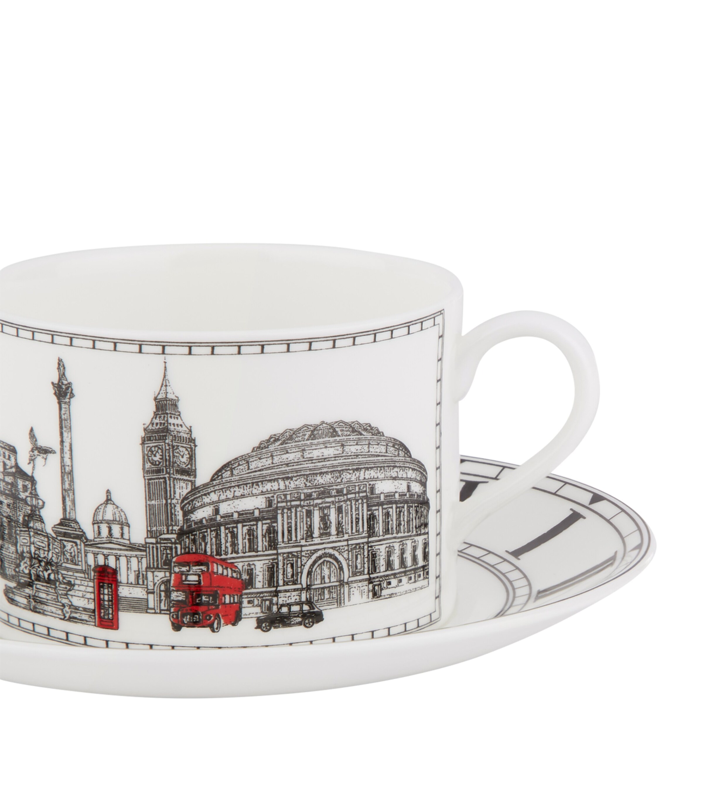 Halcyon Days London Icons Teacup And Saucer Black Image 2