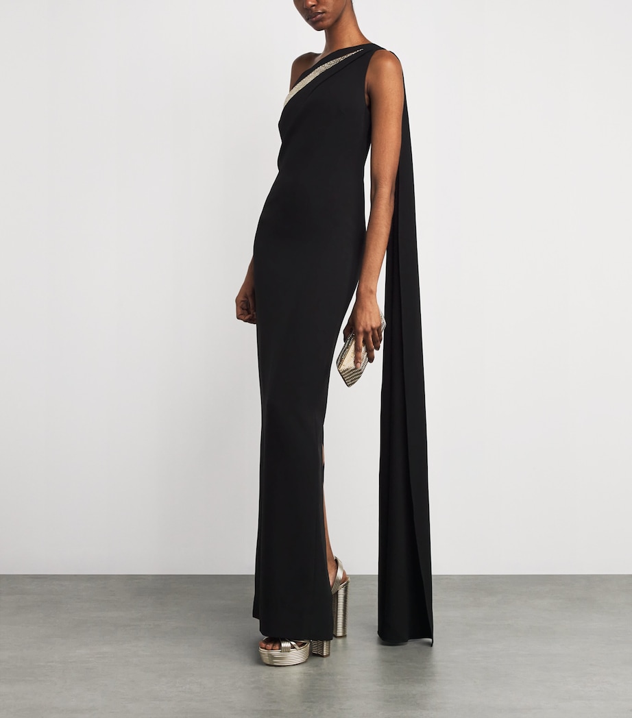 Crystal One-Shoulder Gown BLACK Image 2
