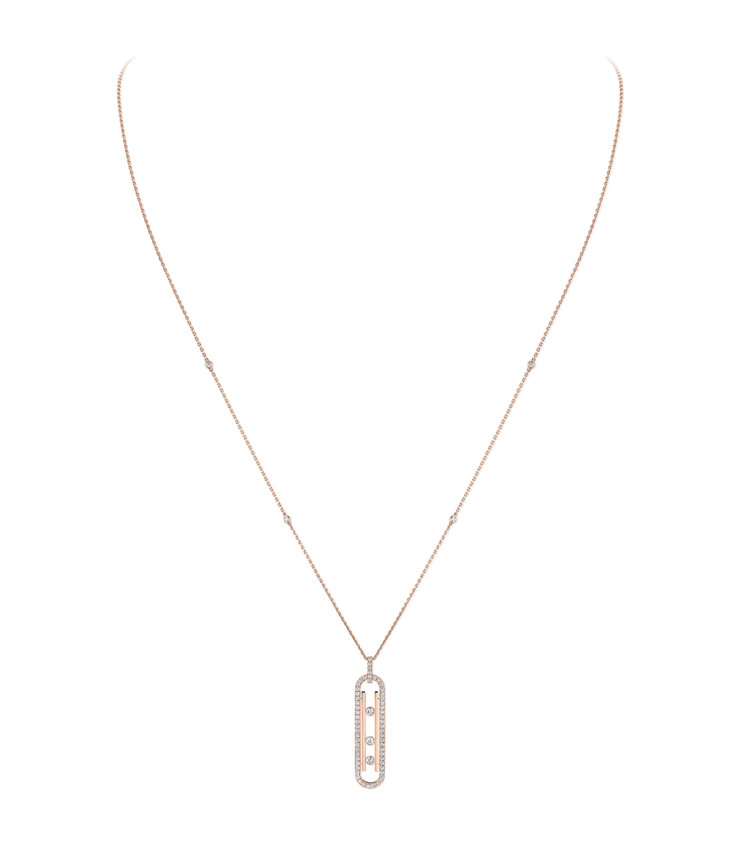Messika Move 10th Birthday Rose Gold and Diamond Necklace (0.70ct) Pink Gold Image 1