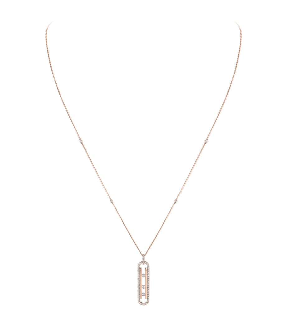 Messika Move 10th Birthday Rose Gold and Diamond Necklace (0.70ct) Pink Gold Image 1