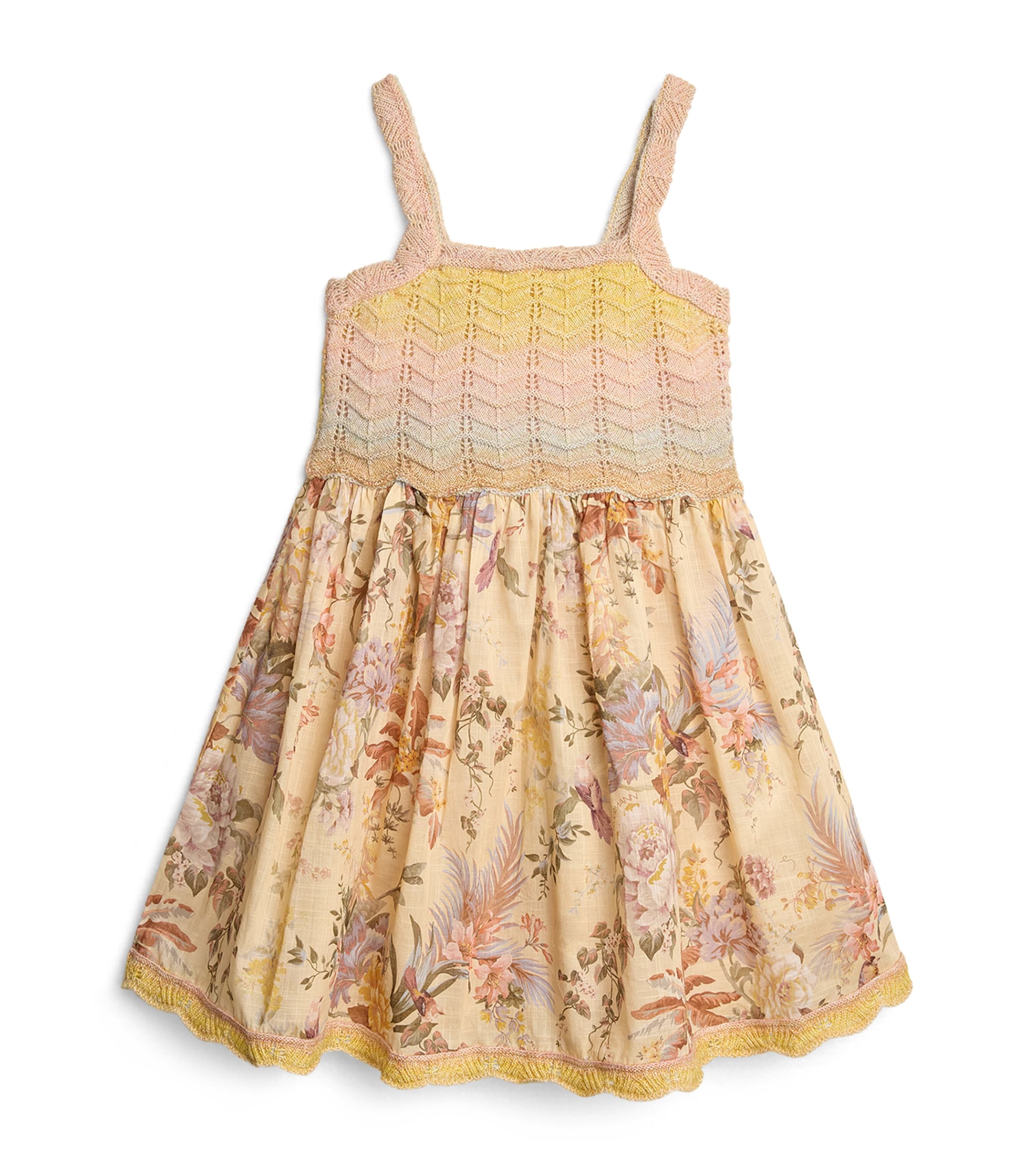 Shop Zimmermann Cotton-blend Tallow Knitted Dress