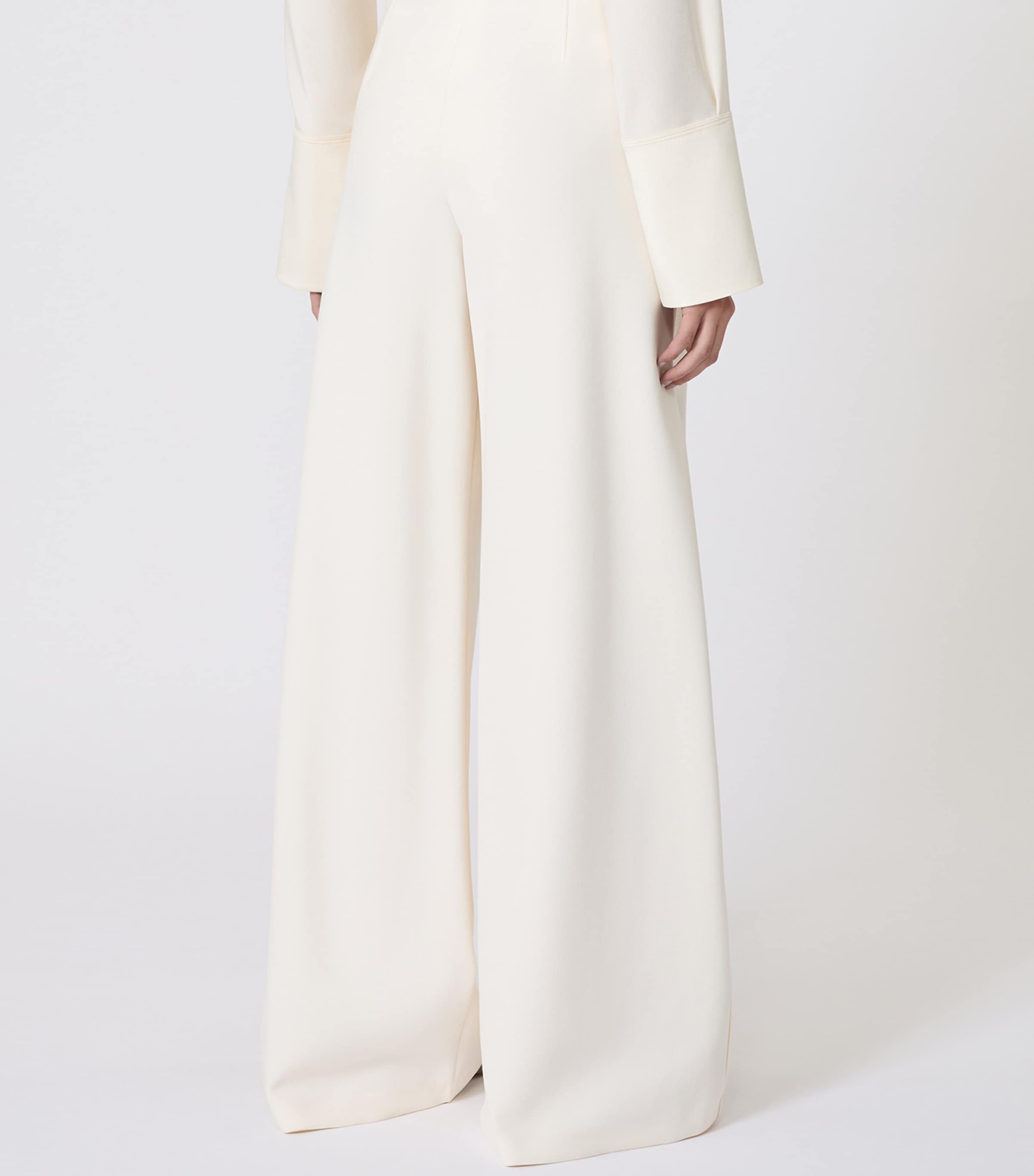 Jersey Flared Trousers IVORY Image 4