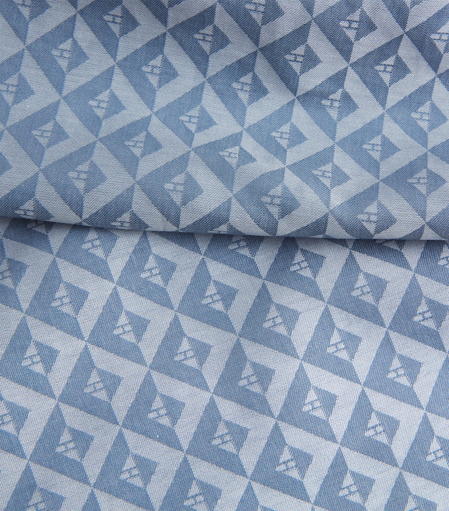 Cotton Geometric Logo Pyjama Shorts BLUE Image 5