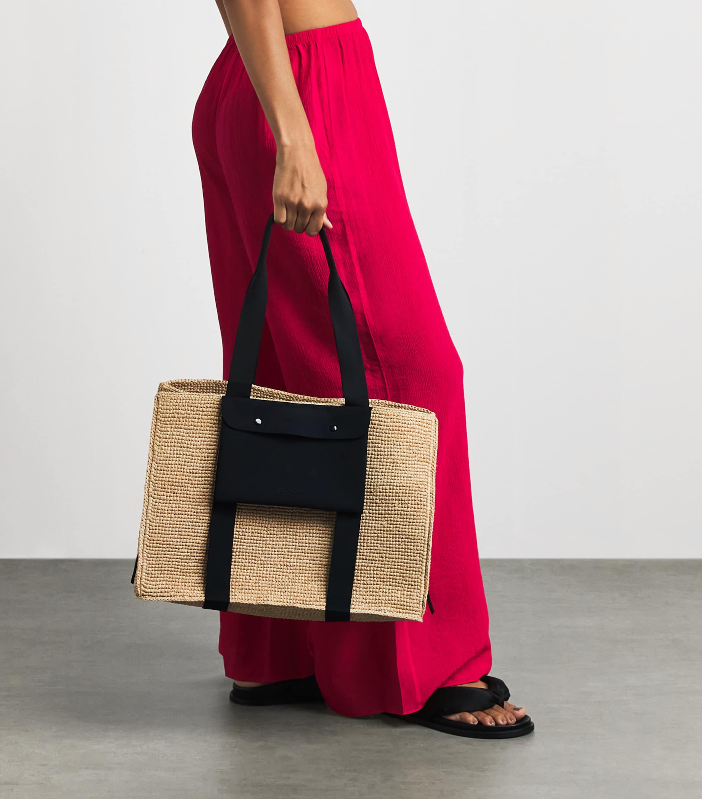 Eres Raffia Voyageur Tote Bag Naturel > Noir Image 4