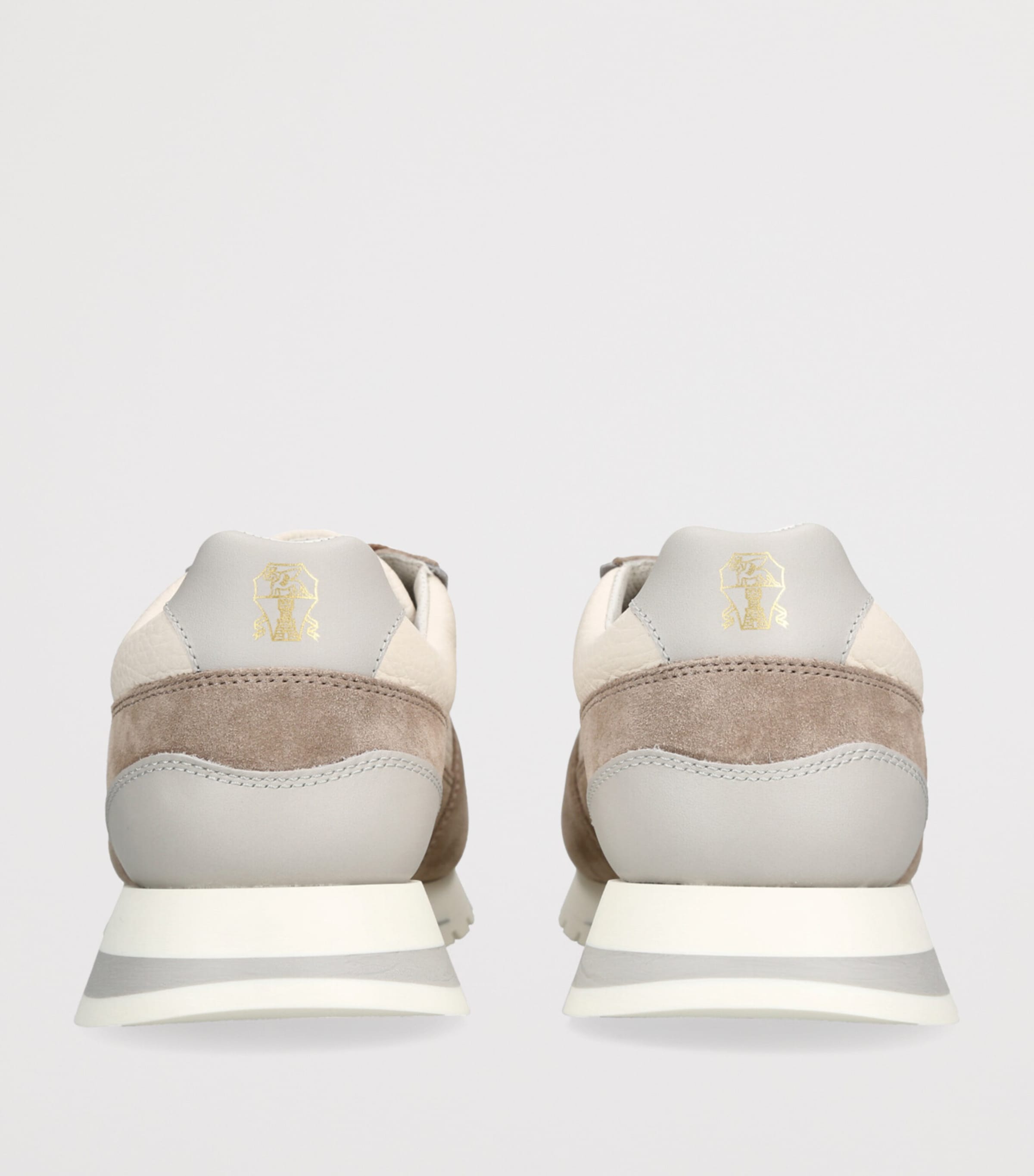 Suede-Leather Olimpo Sneakers BONE/COMB Image 2