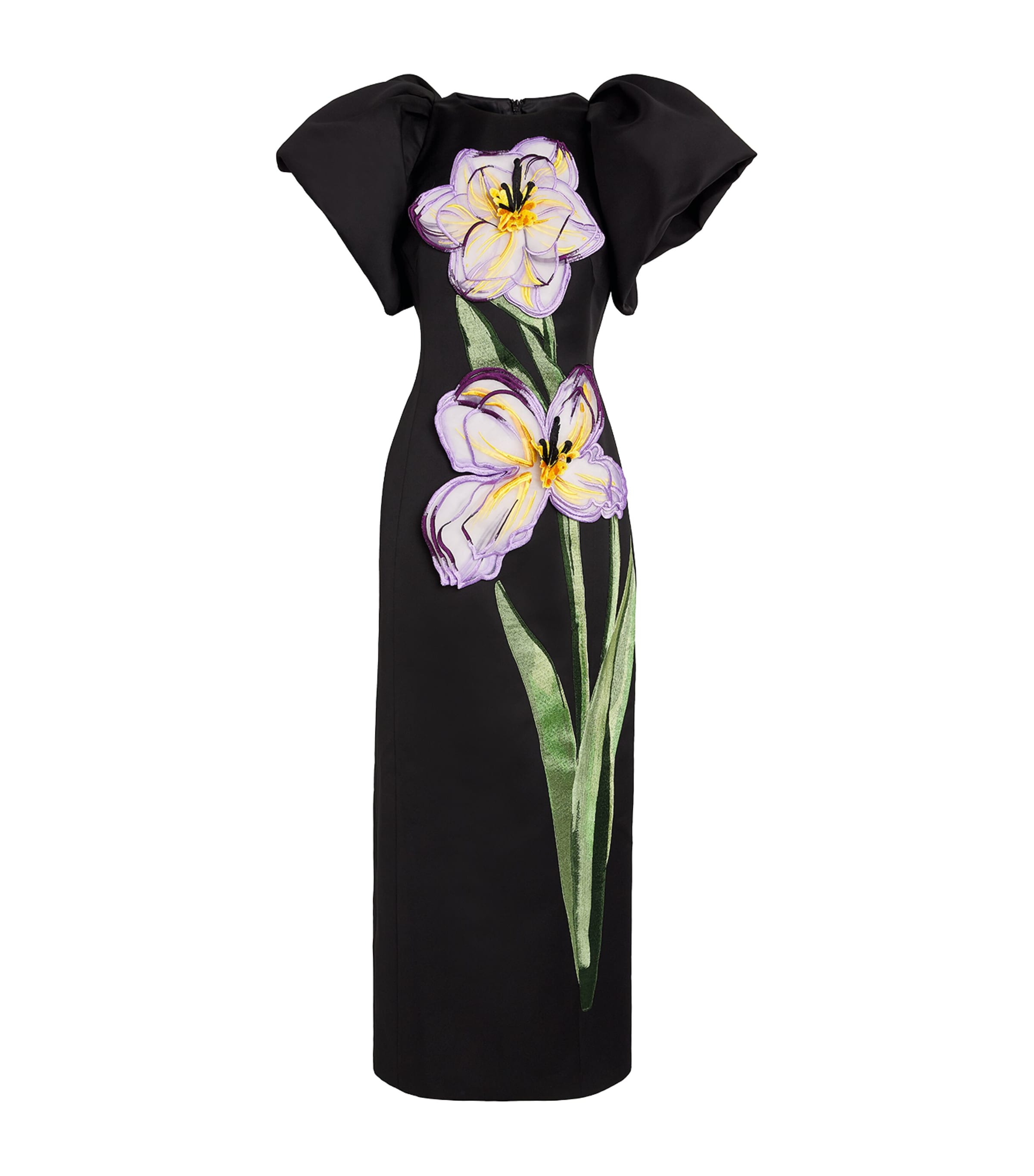 Shop Leo Lin Floral-appliqué Lucinda Maxi Dress