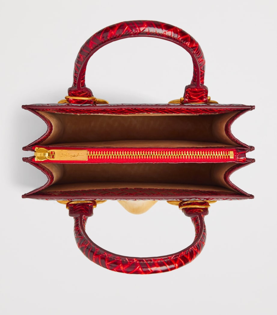Schiaparelli Leather Face Top-Handle Bag Burgundy Image 5