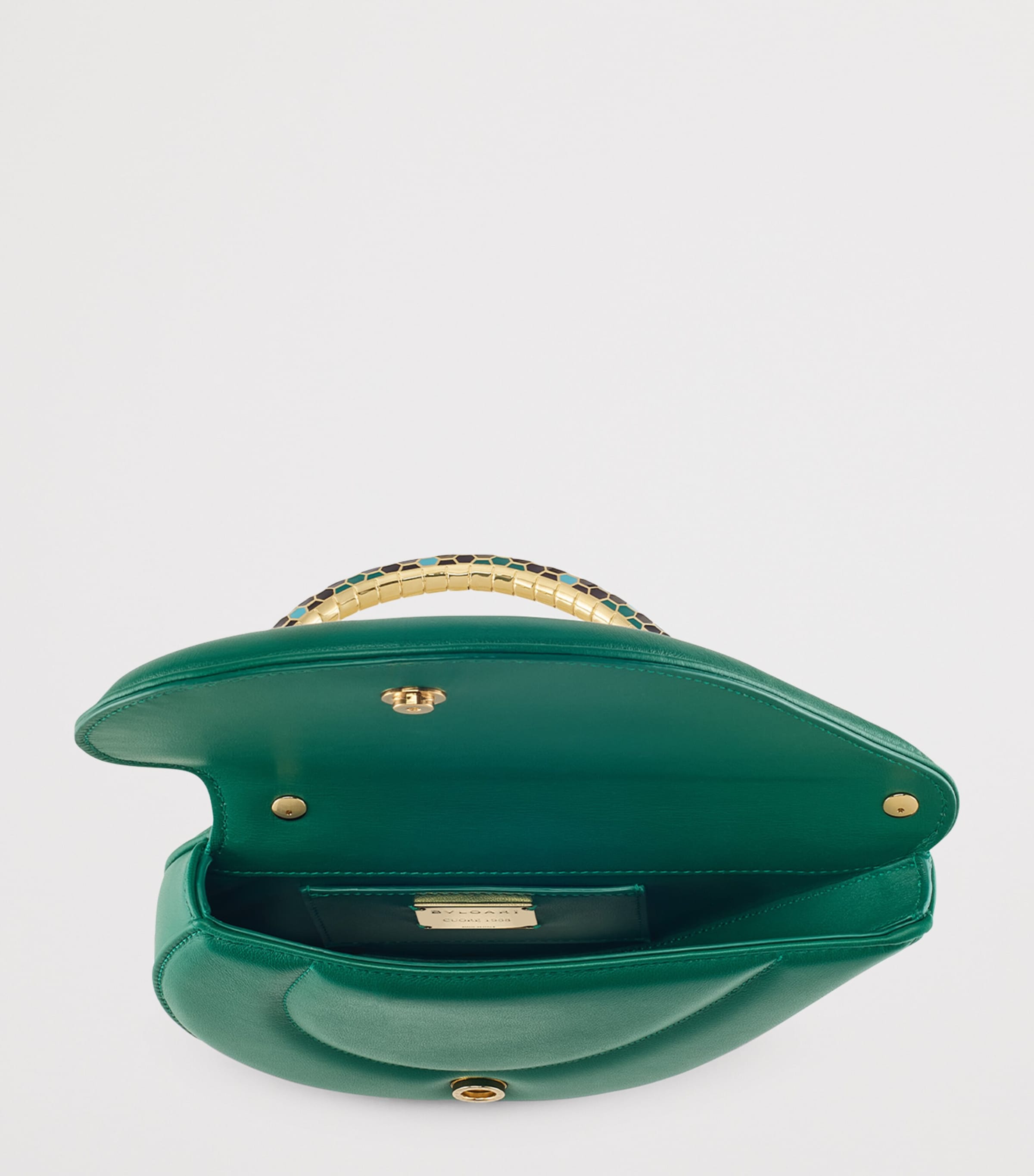 Bvlgari Leather Serpenti Cuore 1968 Top-Handle Bag Green Image 6