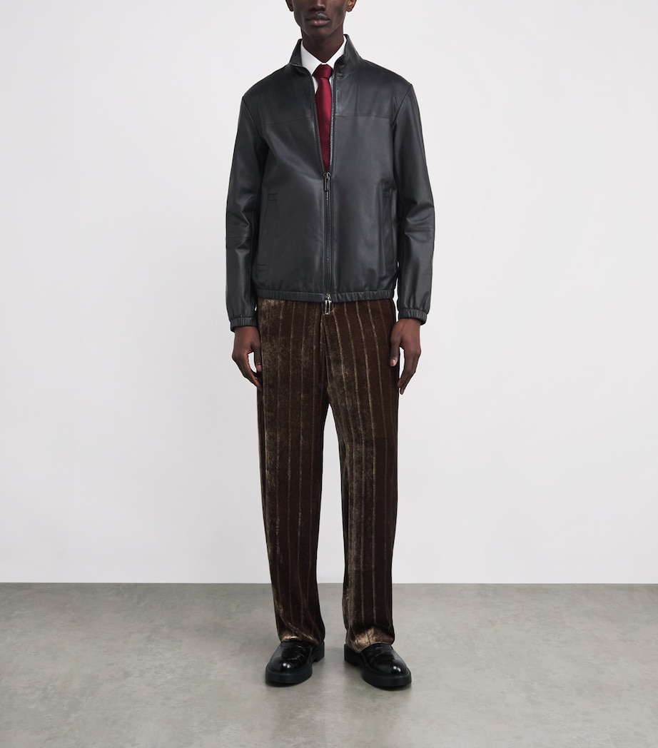 Funnel-Neck Leather Jacket 922 Image 2