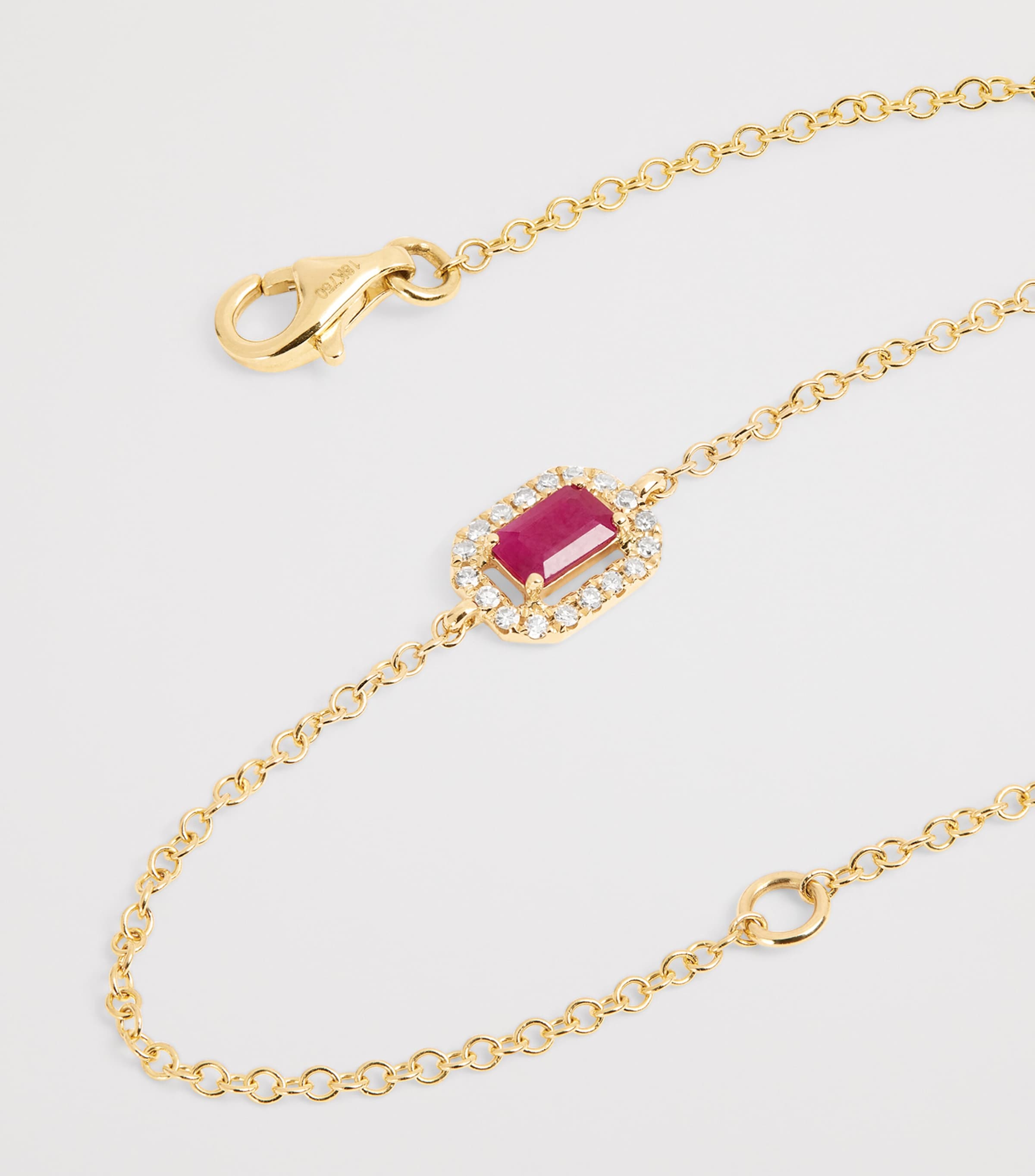 Yellow Gold, Diamond and Ruby Halo Bracelet YELLOW GOLD Image 4