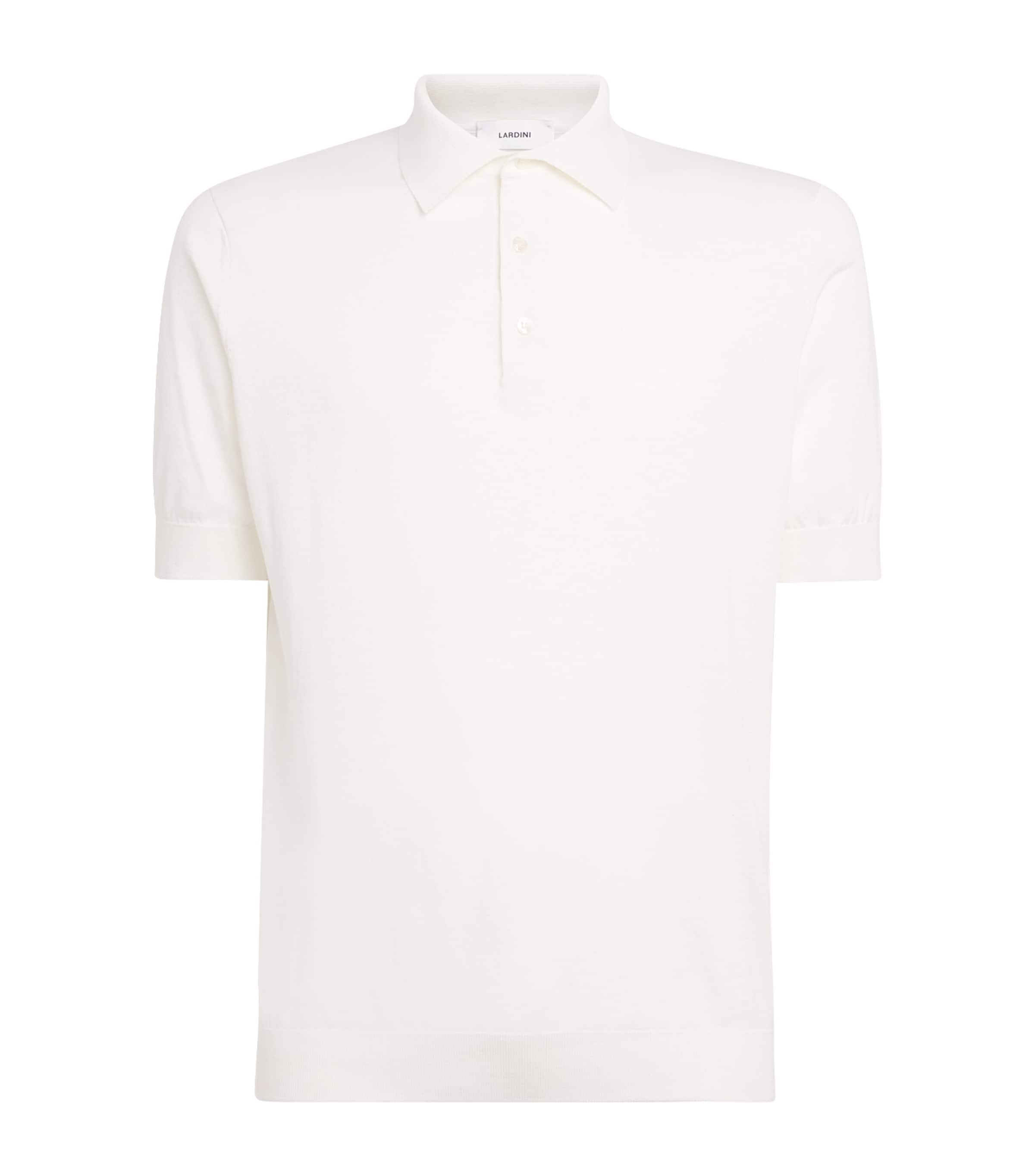 Cotton Knit Polo Shirt 100 WHITE Image 1