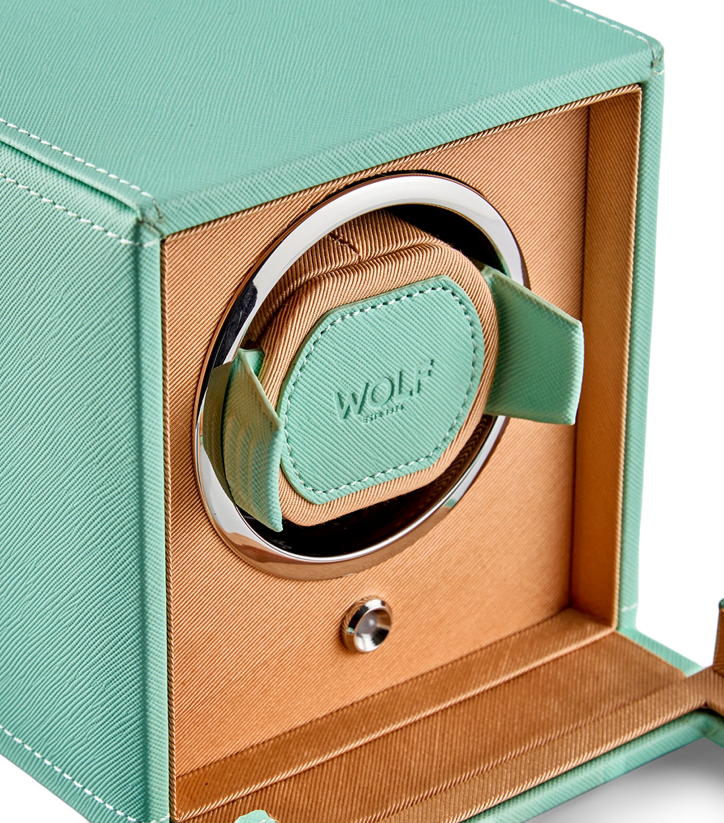 WOLF Cub Watch Winder with Cover Seltzer Mint/peach Image 5