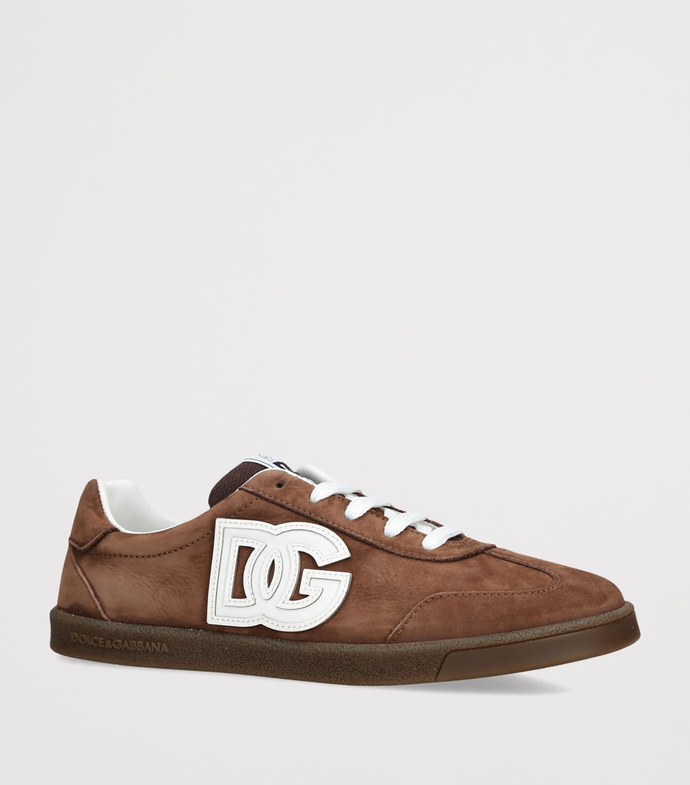 Dolce&Gabbana Kids Suede DG Sneakers Brown Image 2