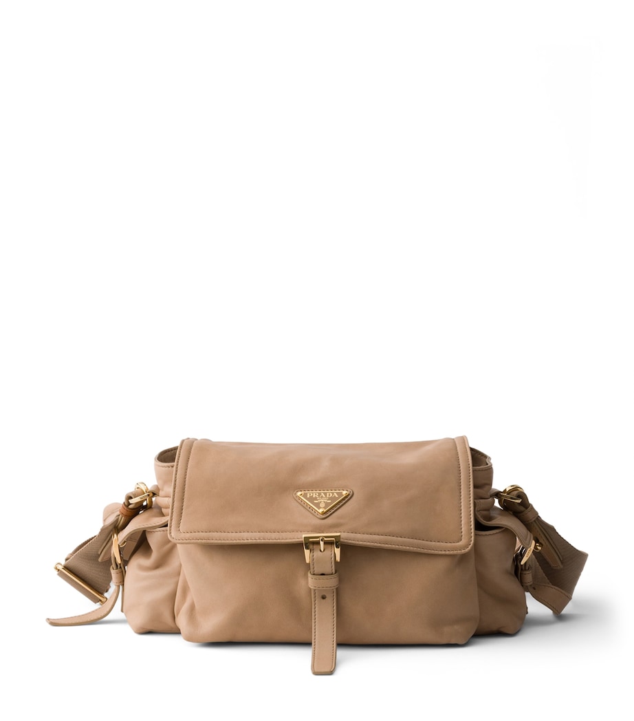 Prada Medium Nappa Lambskin Explore Shoulder Bag Neutral Image 1