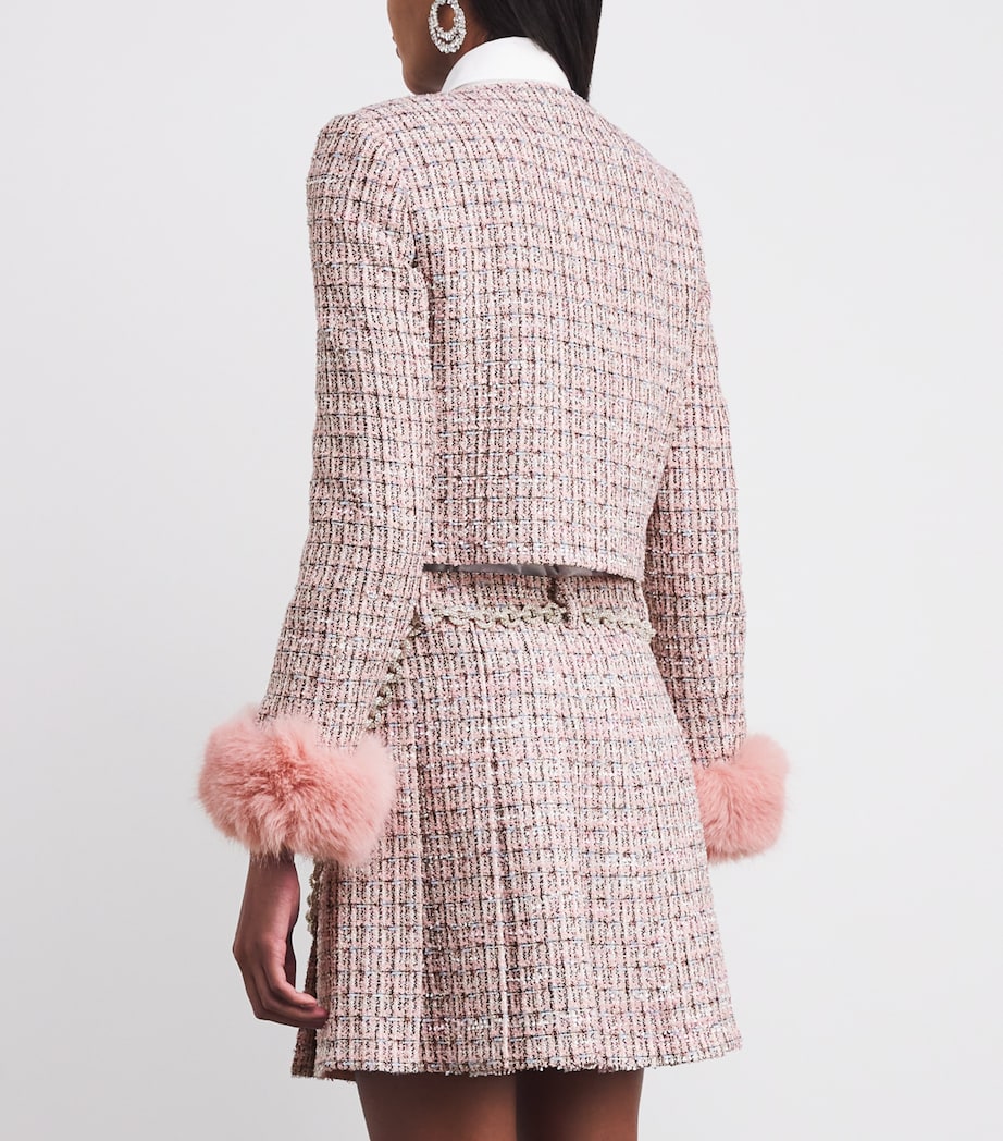 Bouclé Fur-Trim Jacket PINK Image 4