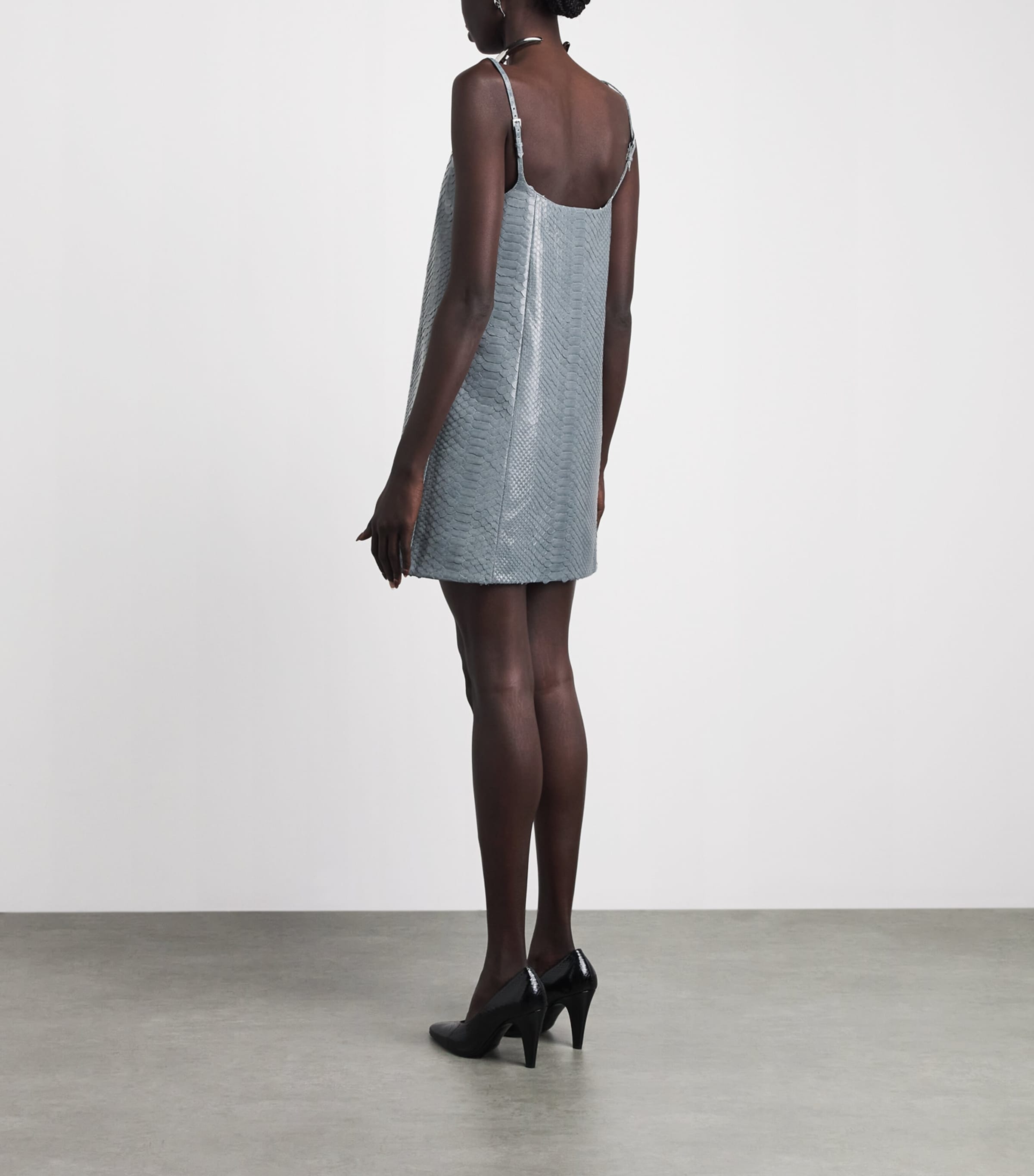 Alaïa Womens Snakeskin Mini Dress Orage Image 4