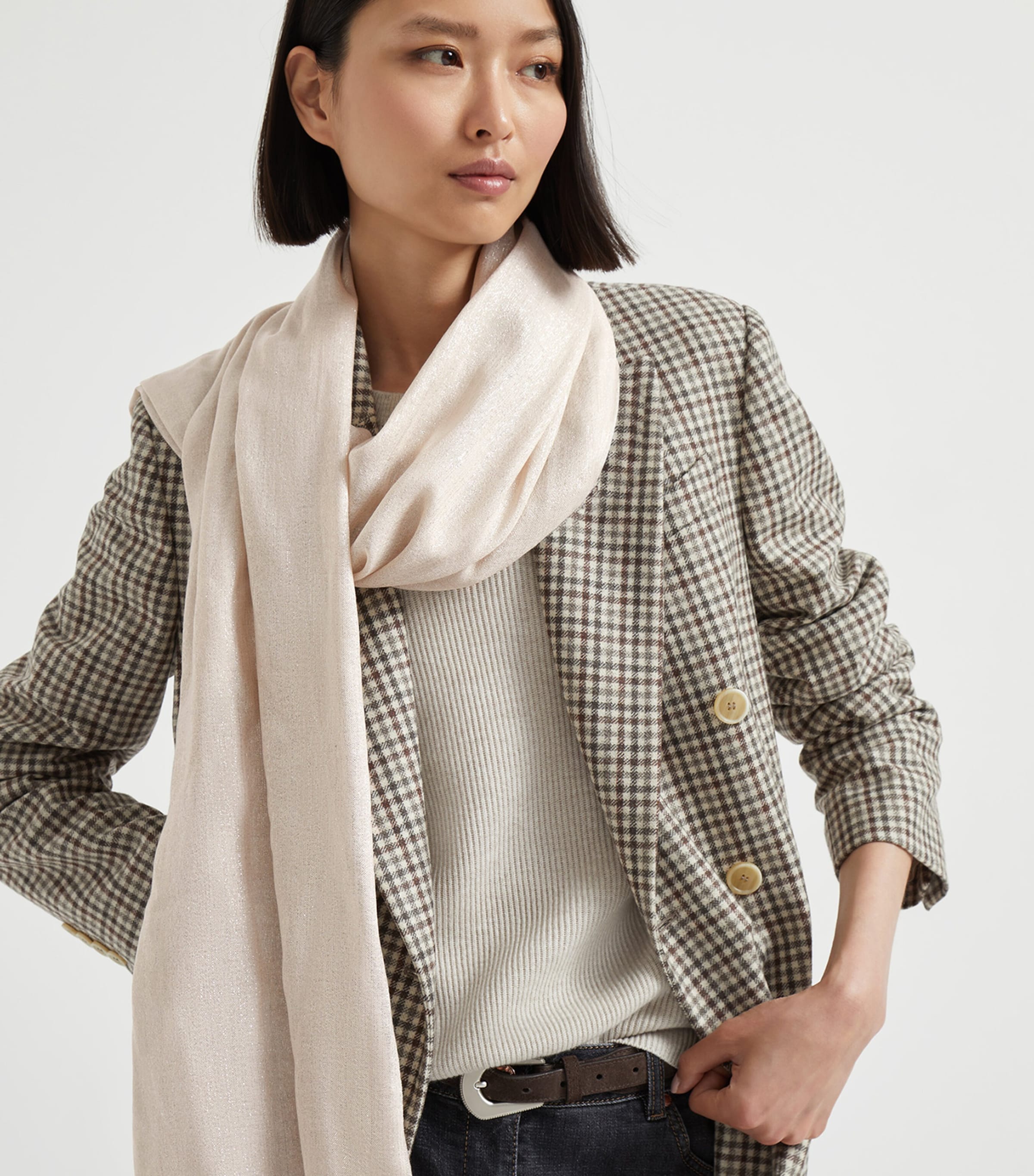 スカーフ BRUNELLO CUCINELLI Sparkling cashmere and silk scarf Brunello Cucinelli Cashmere-Silk Sparkling Scarf | Harrods UK