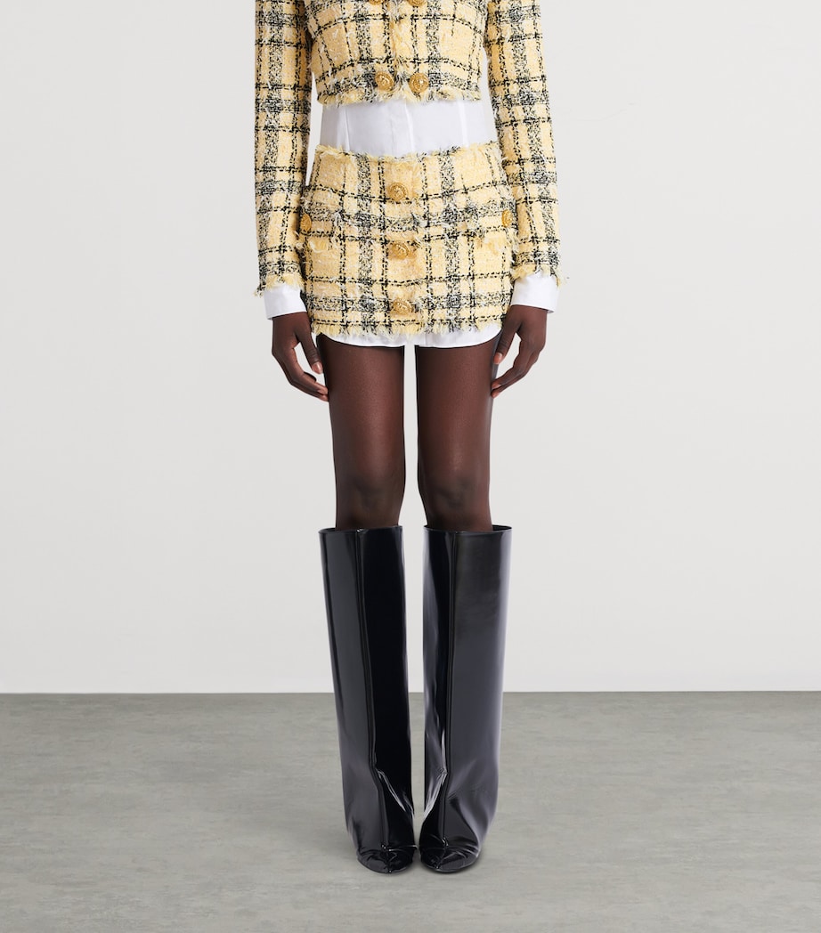 Tweed Sequinned Check Mini Skirt AAA MULTICOLORE Image 4