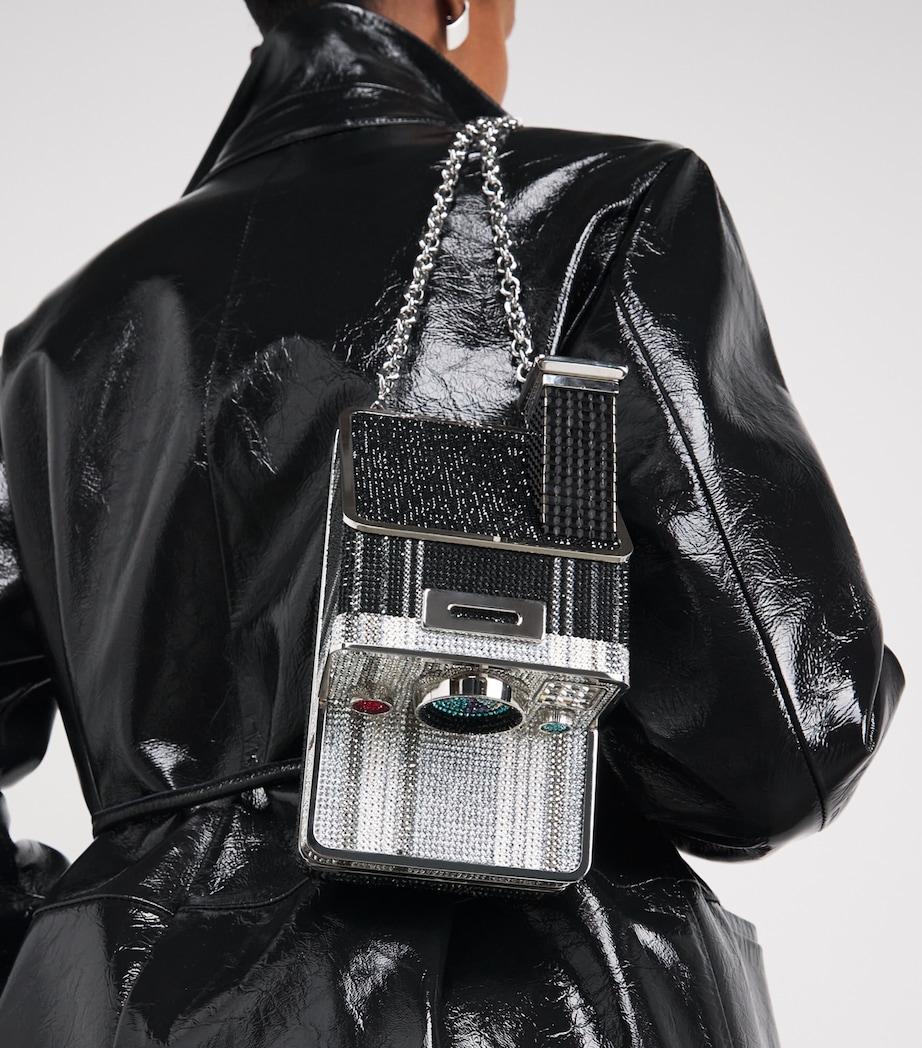 Crystal-Embellished Image Clutch Bag SJTMT SILVER JET MLT Image 5