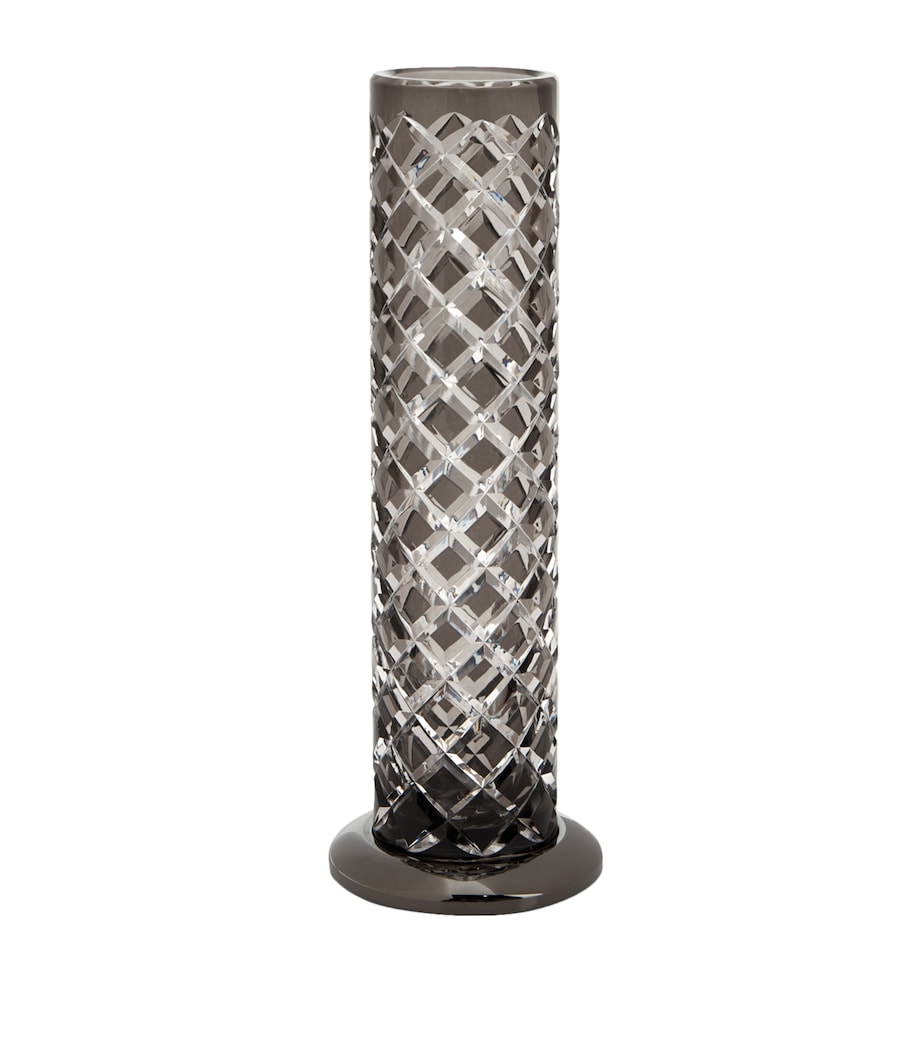 Bevelled Crystal Vase GREY Image 1