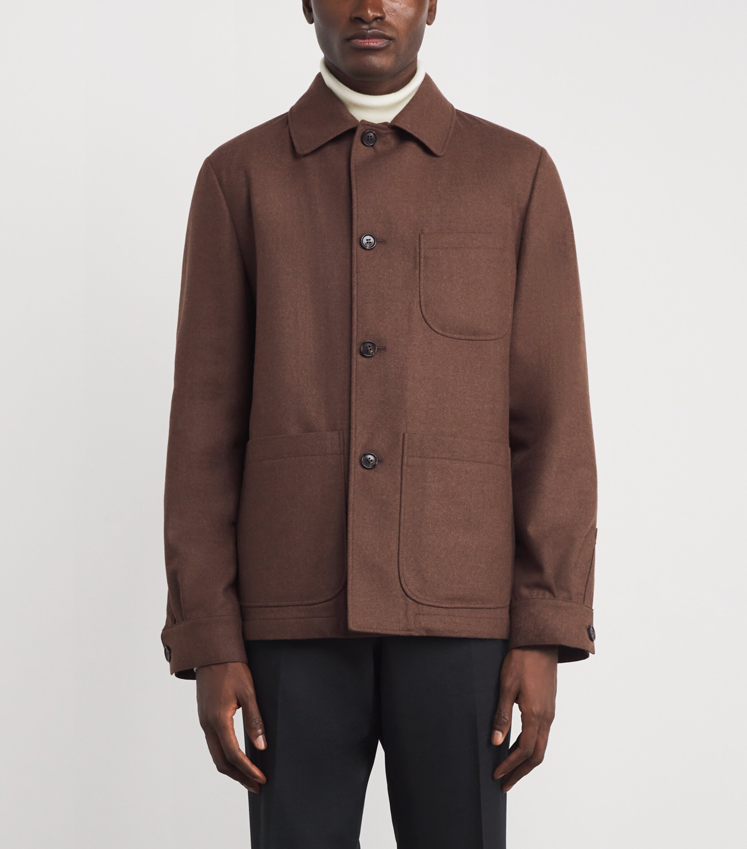 Wool-Silk Overshirt 31 BRICK BROWN Image 3