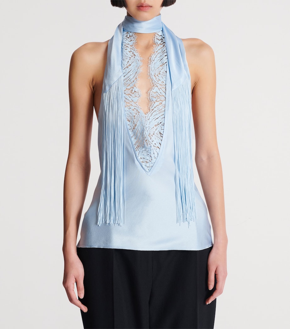 Silk Backless Top 6DR BLEU Image 7