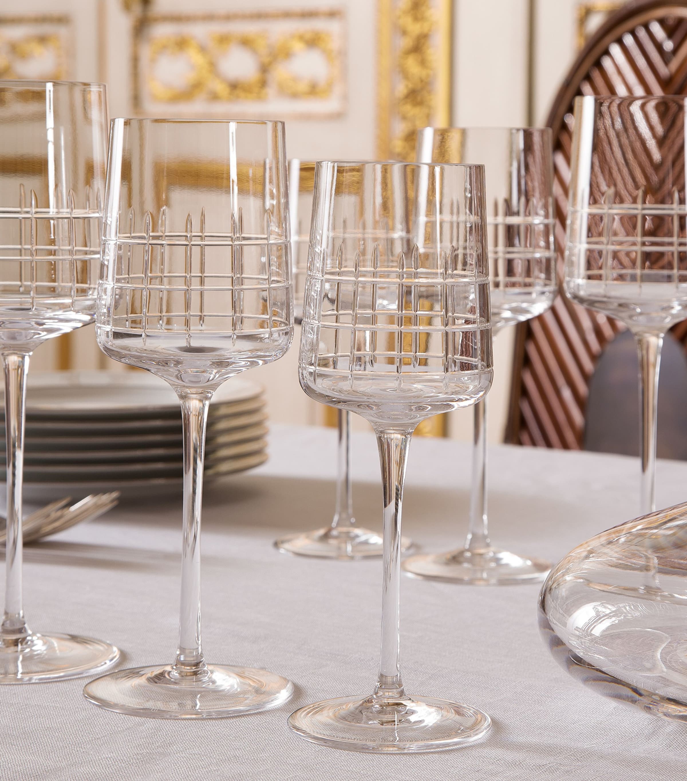 Set of 2 Crystal White Wine Glasses (170ml) SILVER Image 3