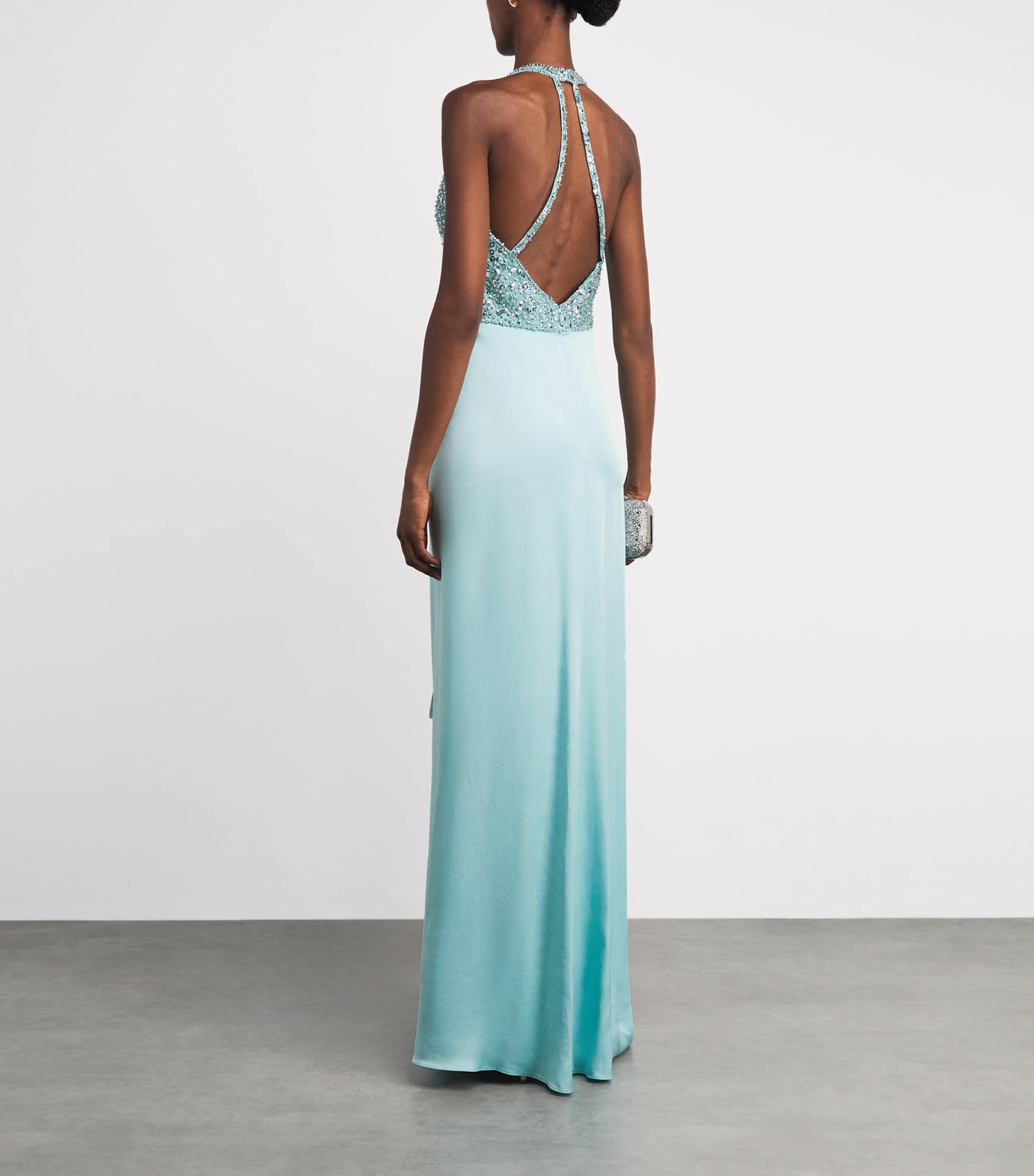 Jenny Packham Womens Embellished Namira Gown Bluebird Image 4