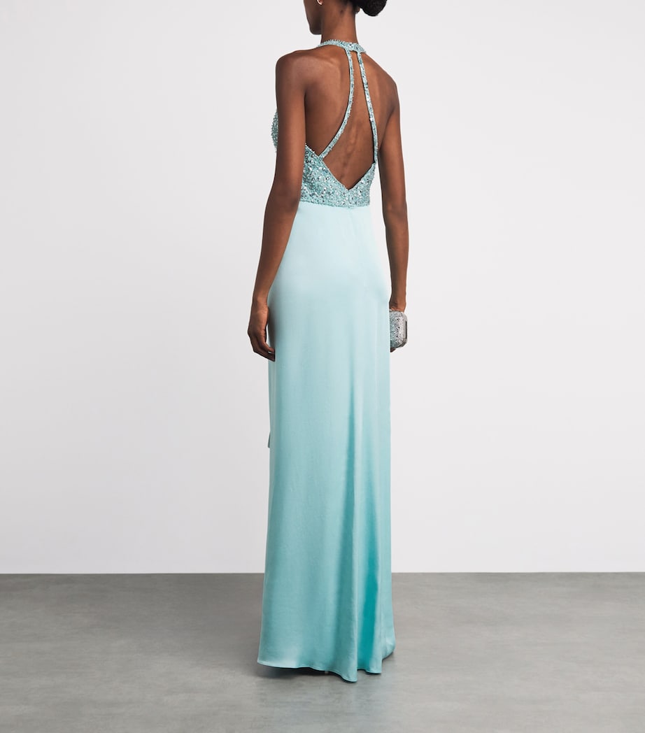 Jenny Packham Womens Embellished Namira Gown Bluebird Image 4