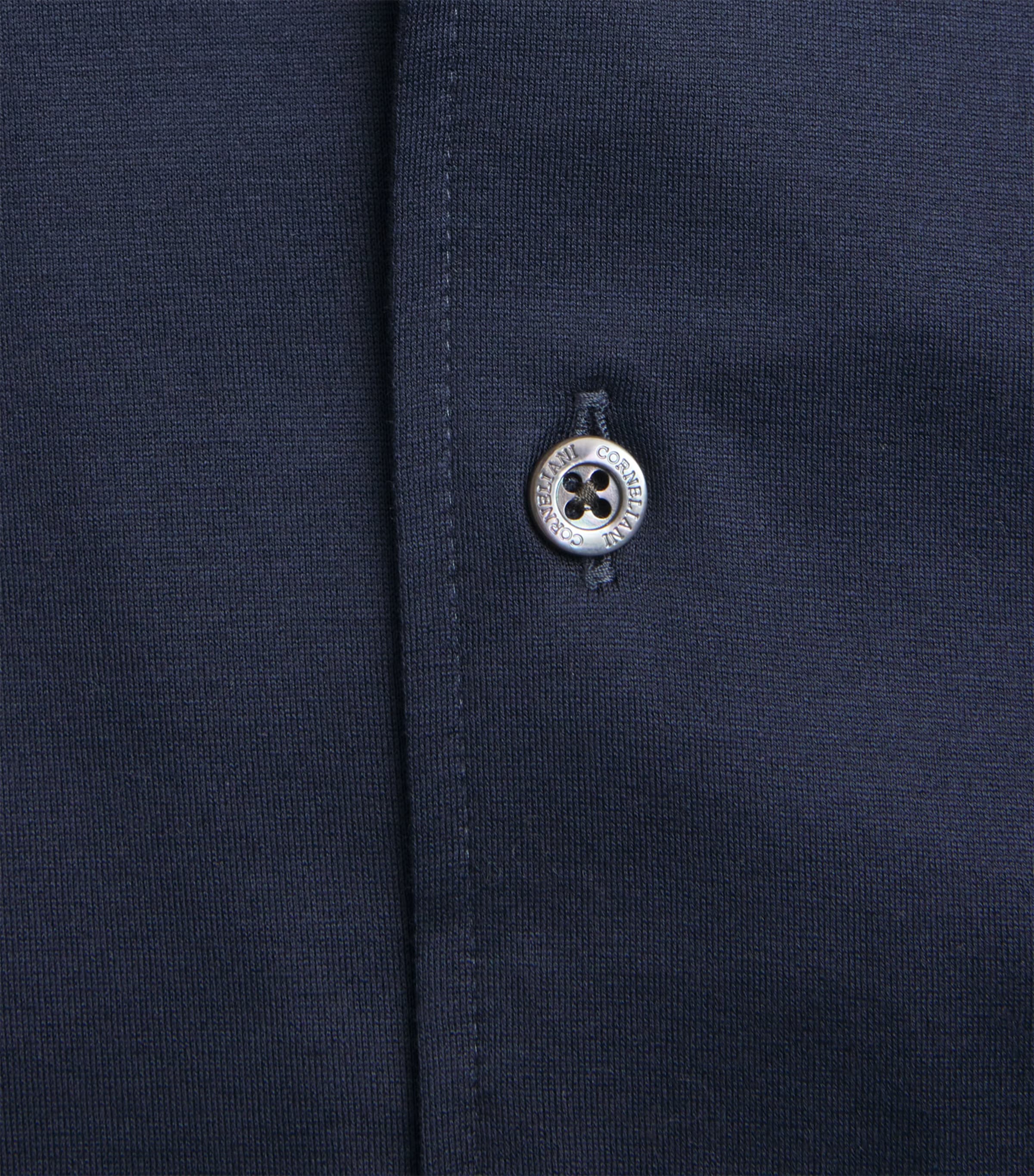 Corneliani Mens Cotton Jersey Shirt Navy Blue Image 6