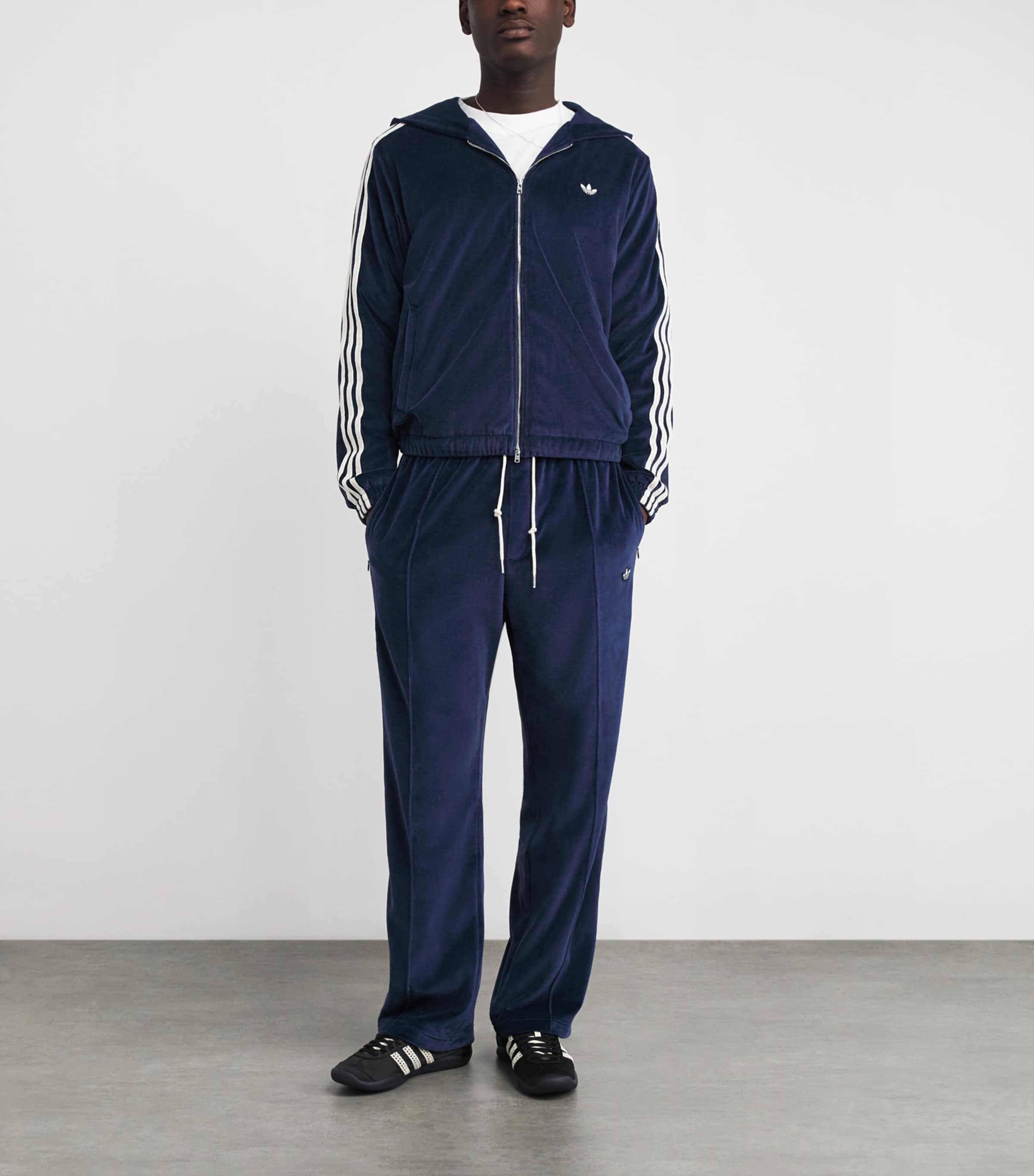 x Wales Bonner Velour Track Jacket BLUE Image 2