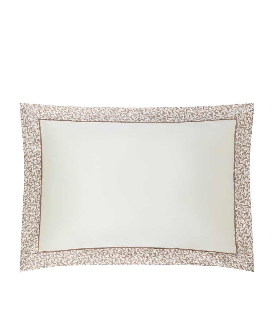 Gingerlily Silk Fern Border King Oxford Pillowcase (50cm x 90cm) Mocha/ivory Image 1