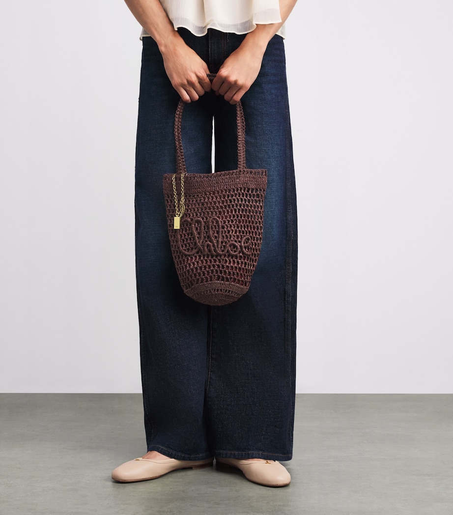 Small Raffia Summer Banana Tote Bag KOHL BROWN Image 5