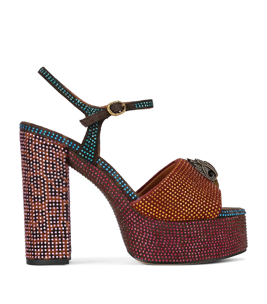 Embellished Kensington Platform Sandals DK.BRN COM Image 1