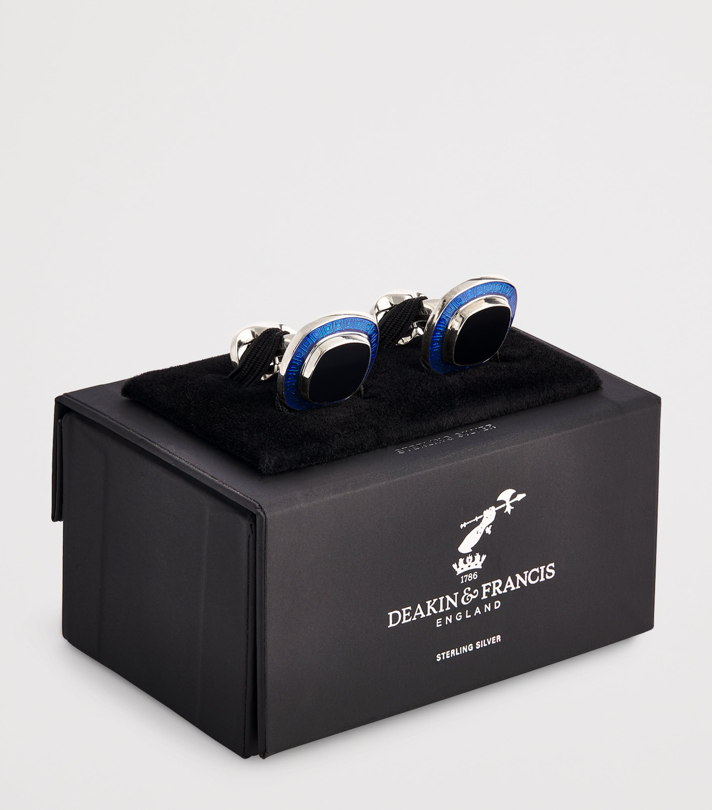 Sterling Silver Enamel Cufflinks BLACK Image 3