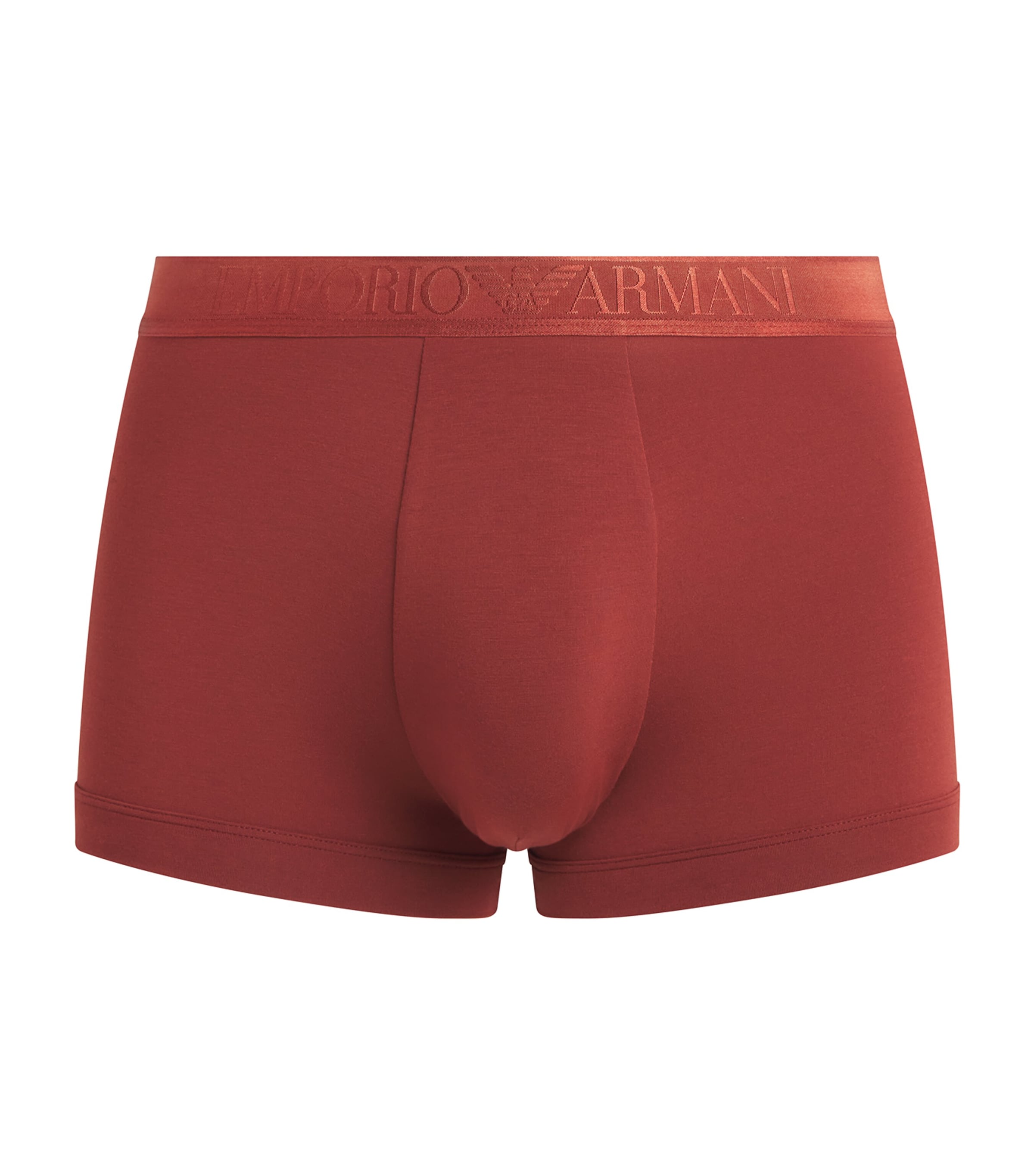 Emporio Armani Mens Modal Logo Trunks Brick Image 1