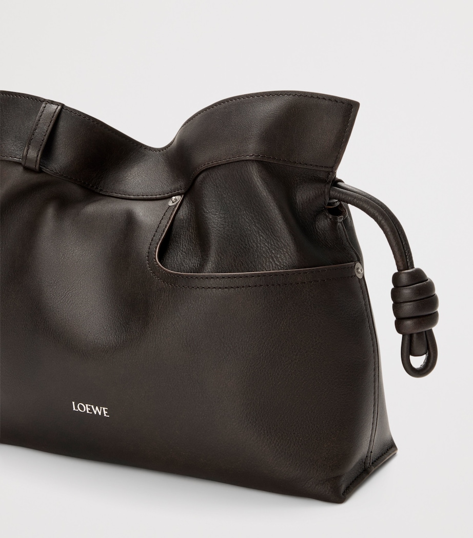 Medium Calfskin Flamenco Panta Clutch Bag VINTAGE BROWN Image 8