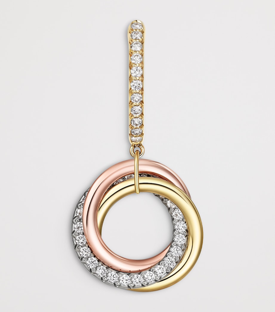 Cartier Yellow, White, Rose Gold and Diamond Trinity Earrings Mixed Gold Image 5