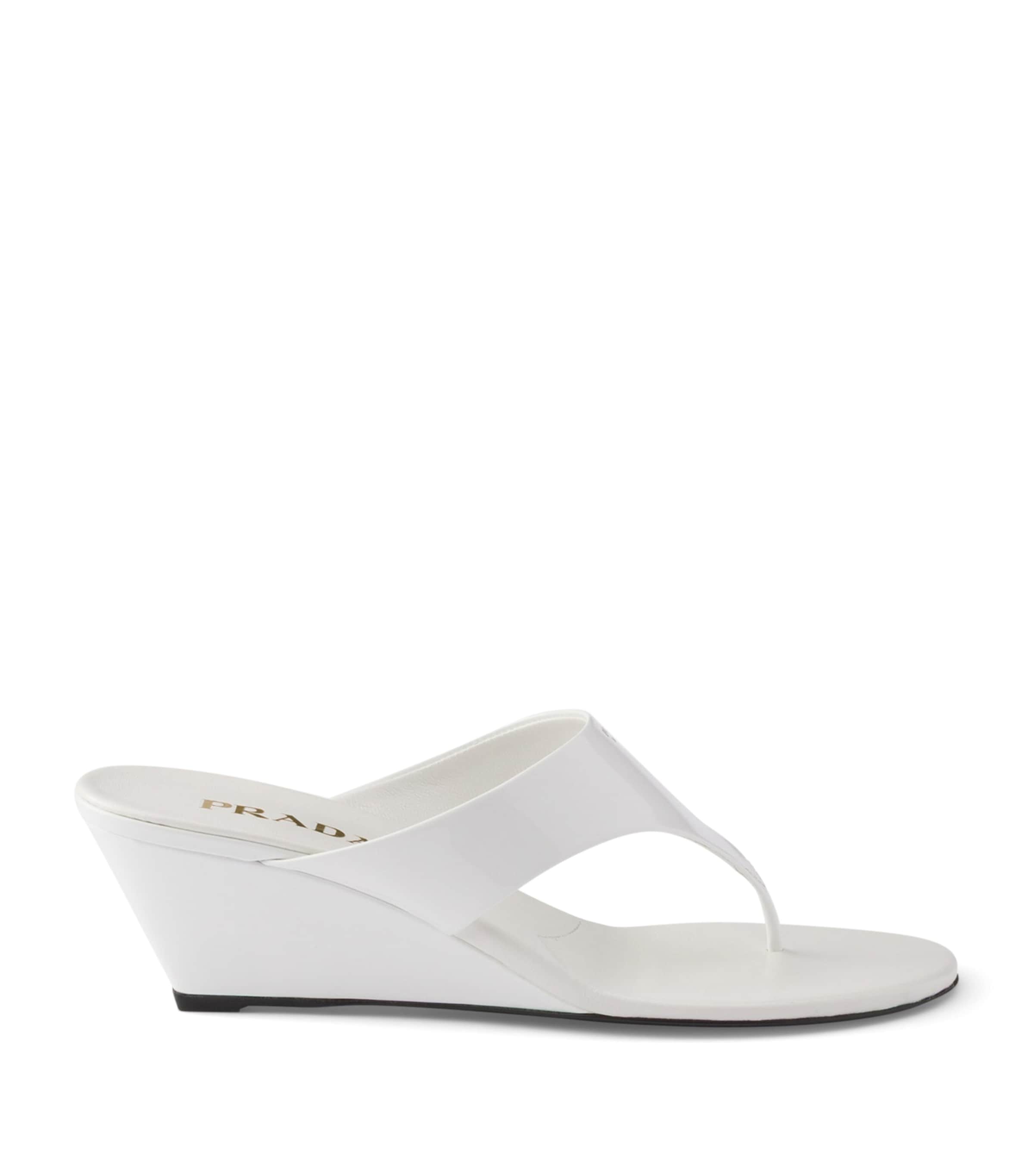 Patent Leather Wedge Thong Sandals 55