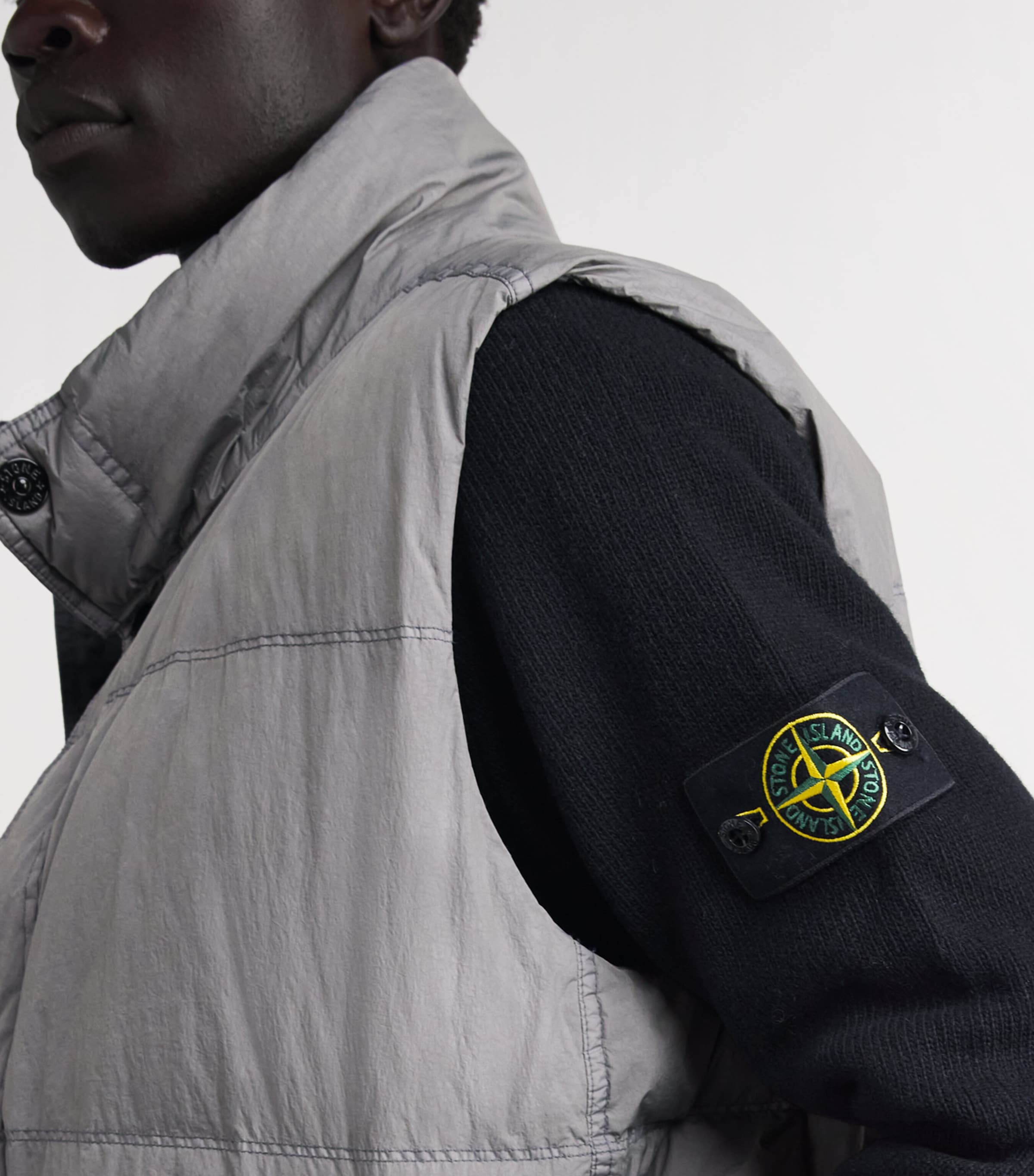 Stone Island Mens Virgin Wool-Blend Compass Sweater Image 3