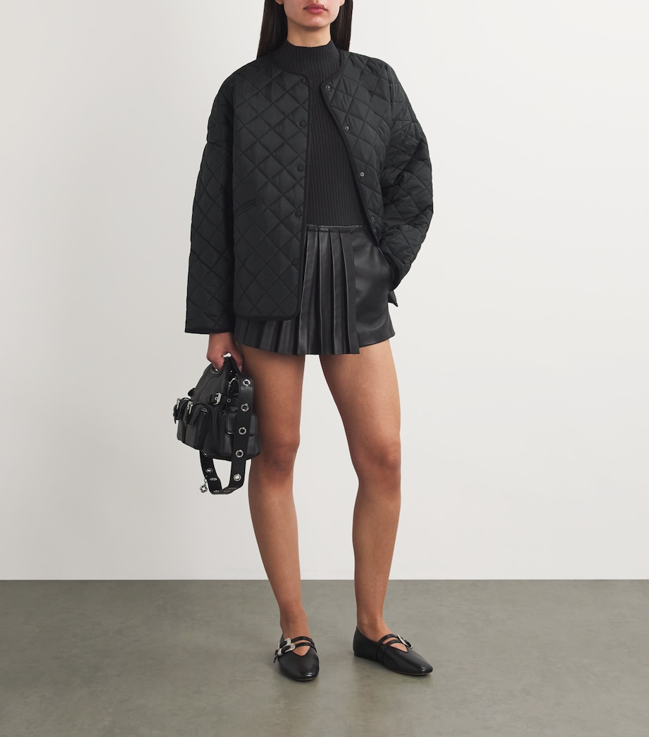 Ribbed High-Neck Top BLACK Image 2