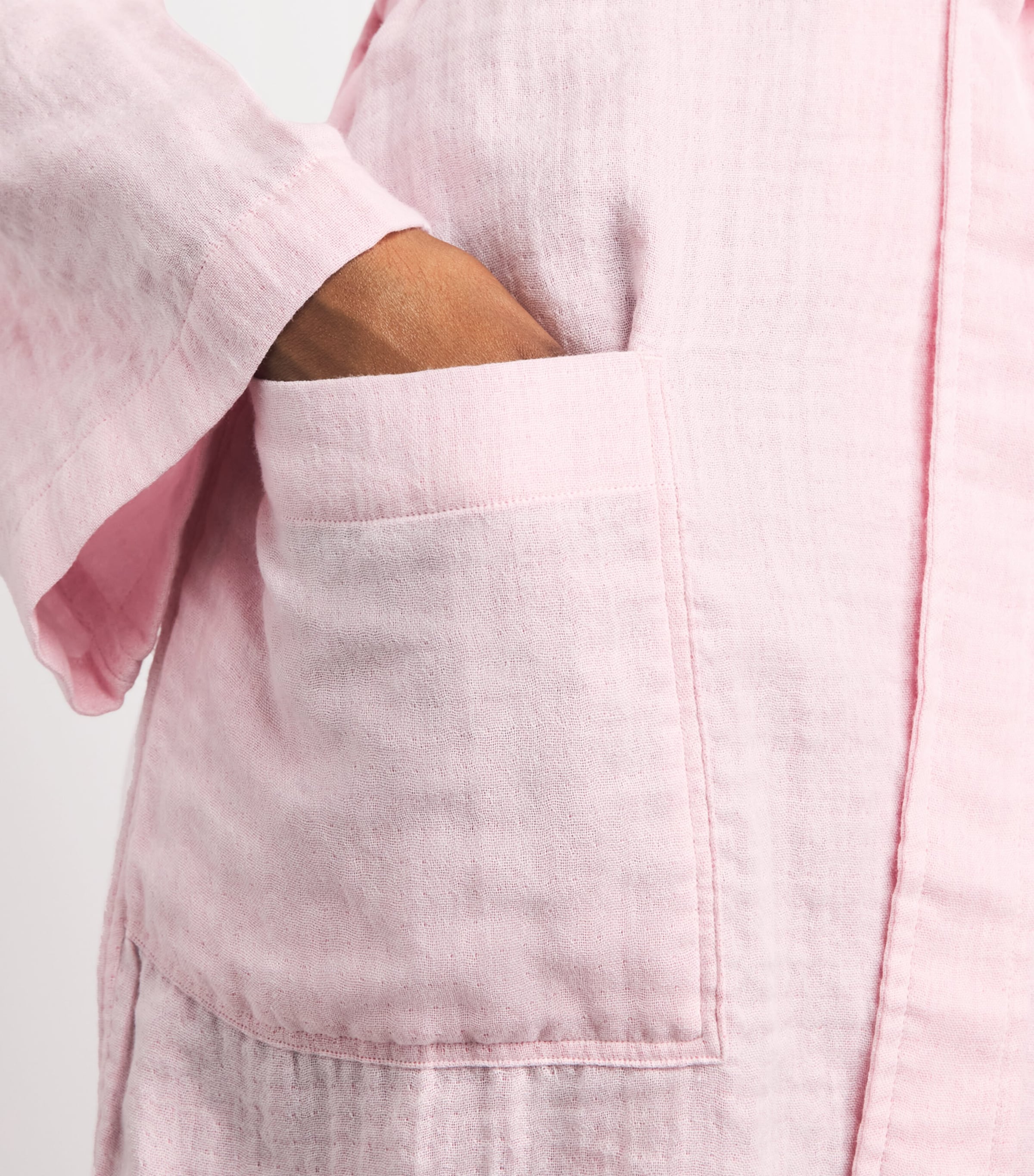 Uchino Cotton Marshmallow Gauze Robe (Small) Light Pink Image 5
