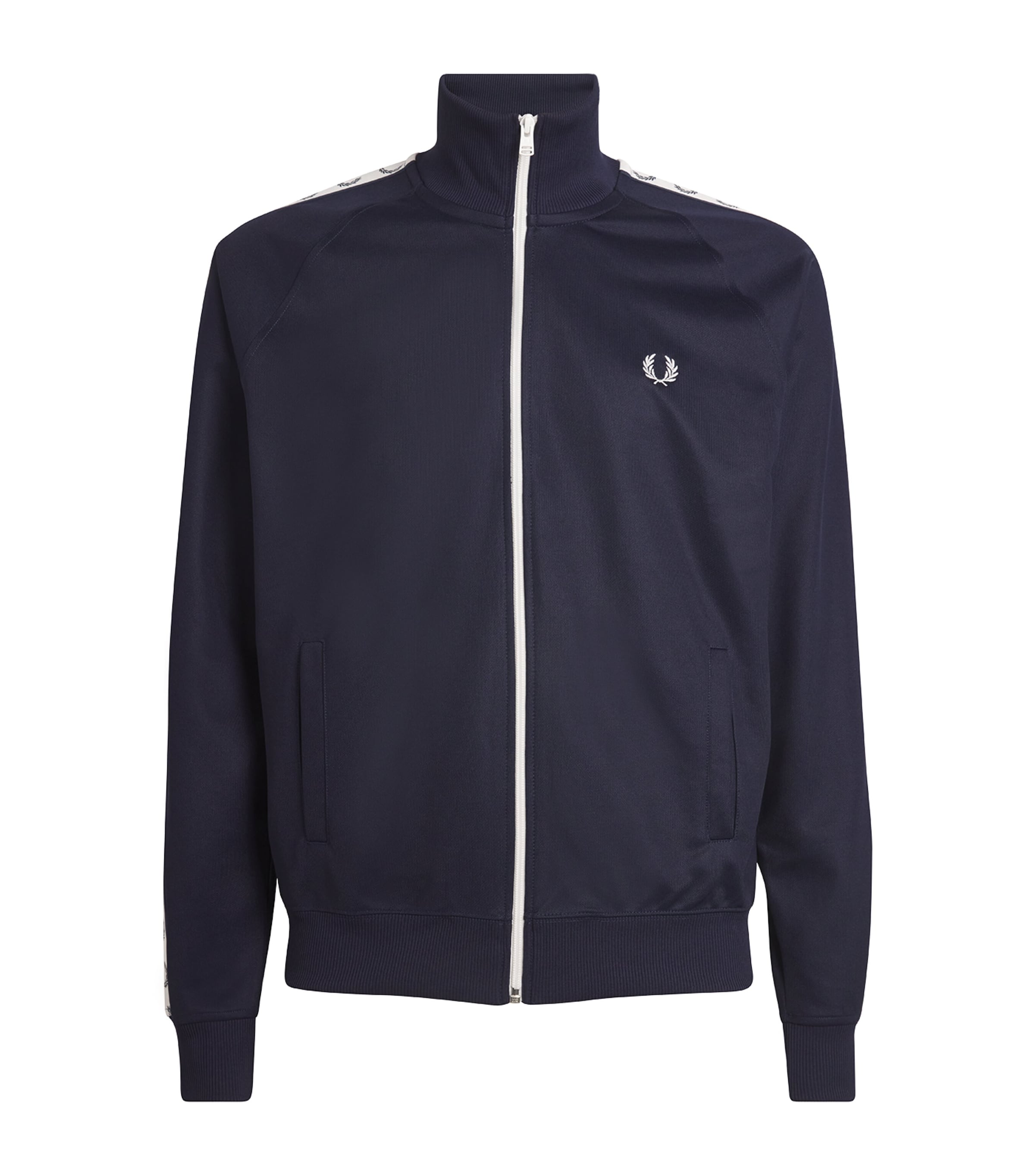 Shop Fred Perry Logo-tape Track Jacket In Navy