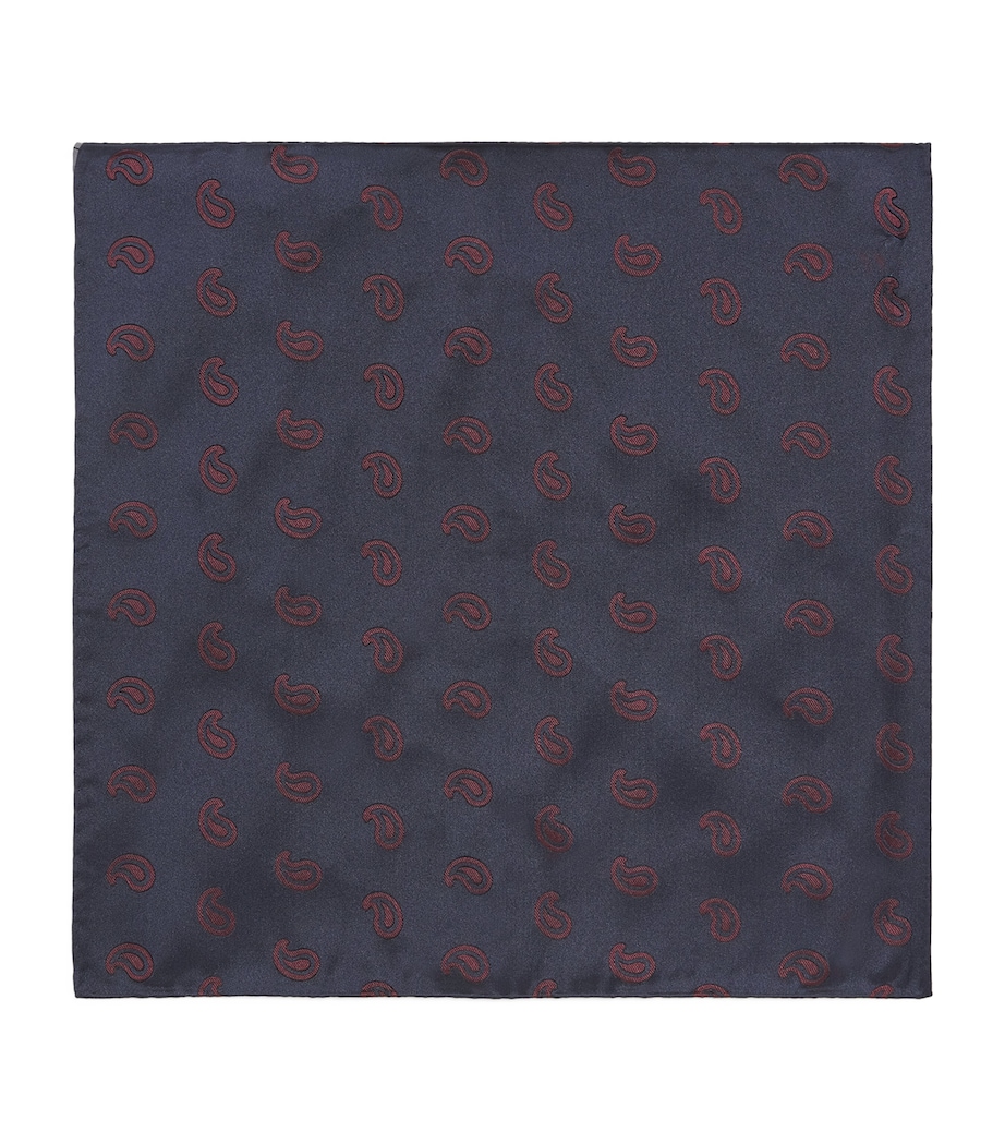 Mulberry Silk Paisley Pocket Square FB159 Image 1