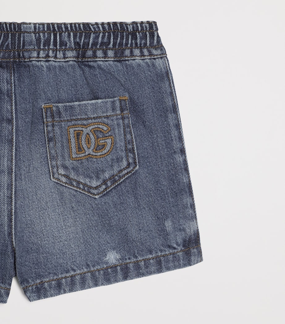 Dolce&Gabbana Kids Drawstring Denim Shorts (3-30 Months) Combined Colou Image 4